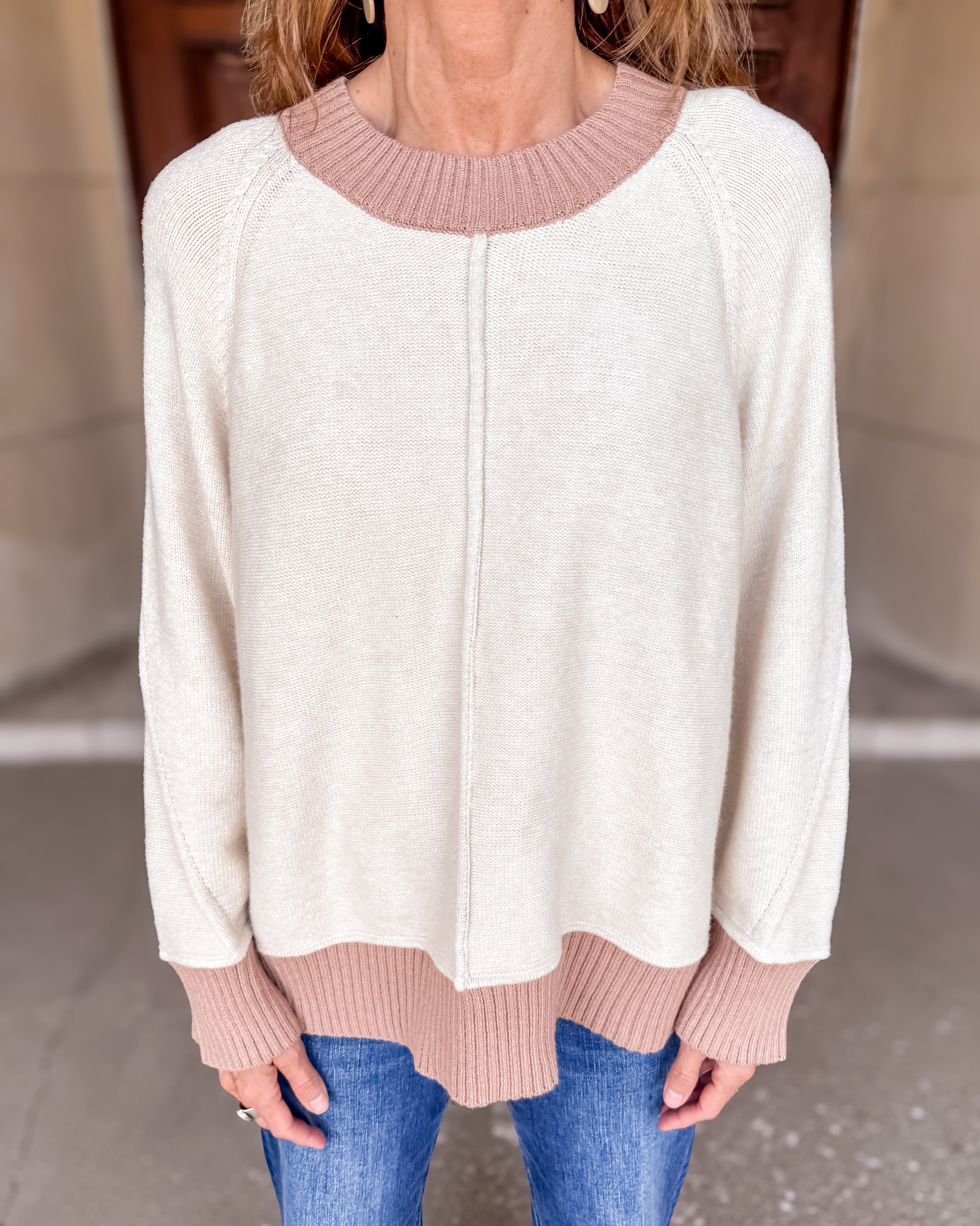Cain Contrast Trim Sweater FINAL SALE