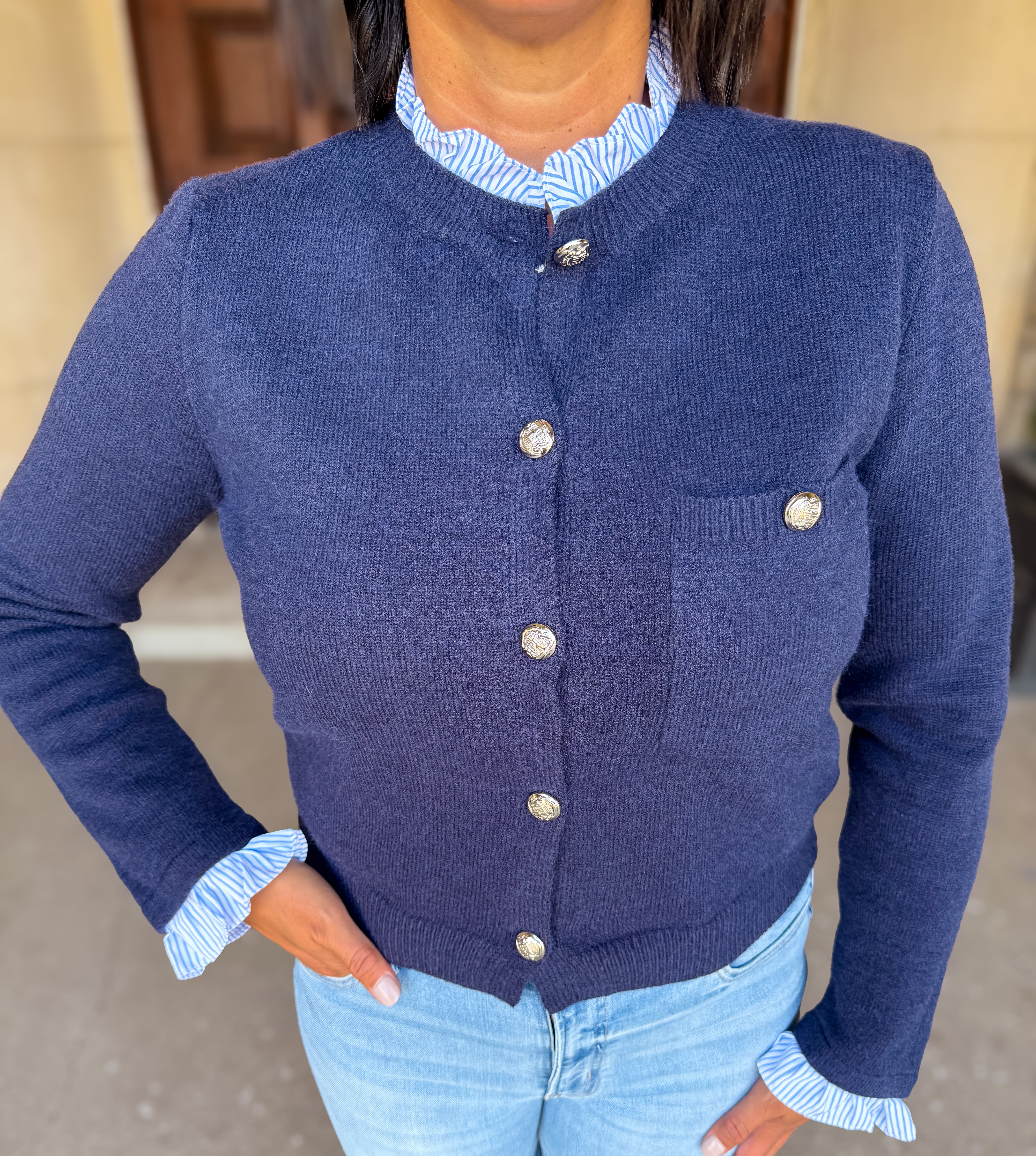 Khloe Ruffle Trim Cardigan