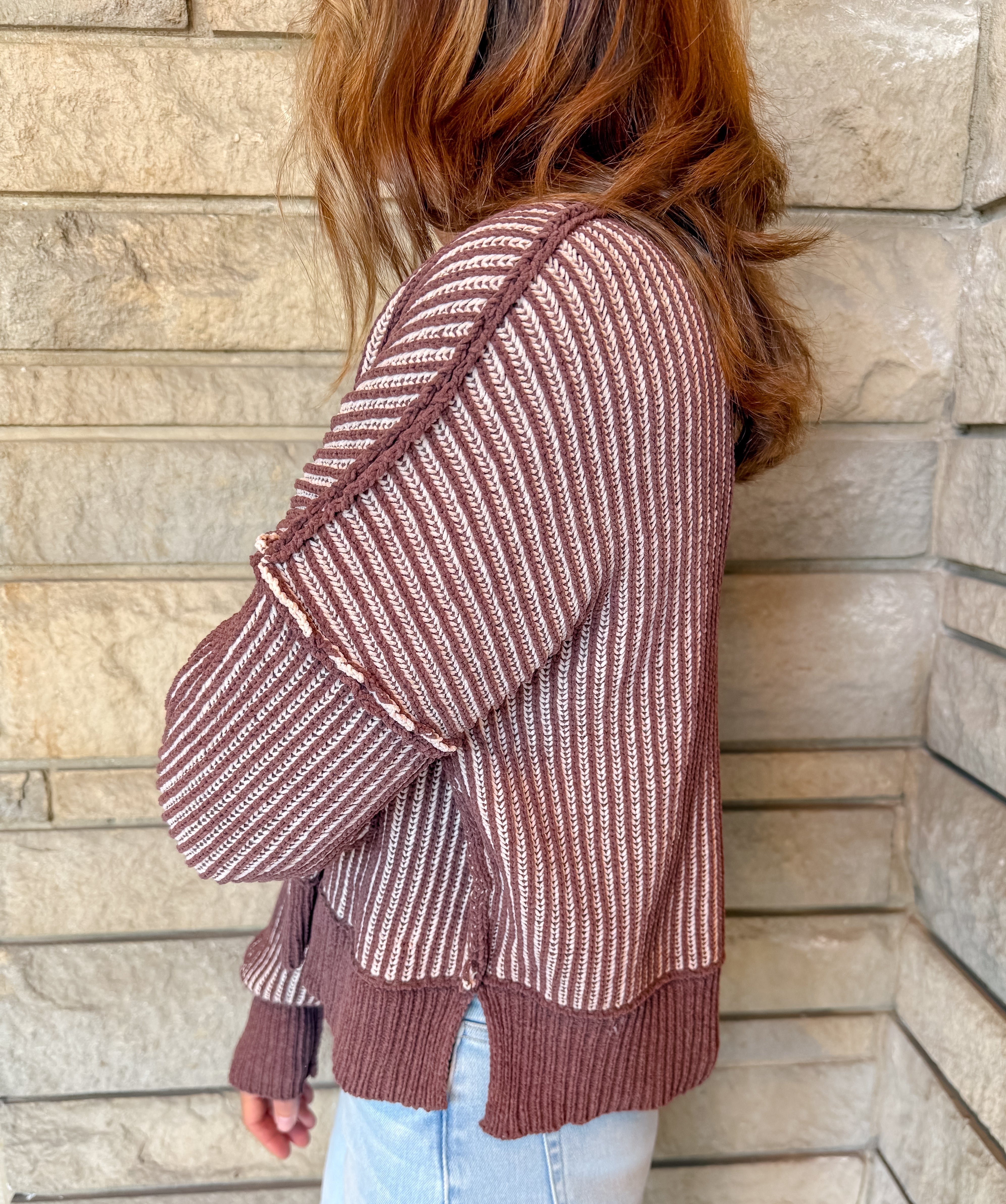 Layne Two Tone Cropped Sweater