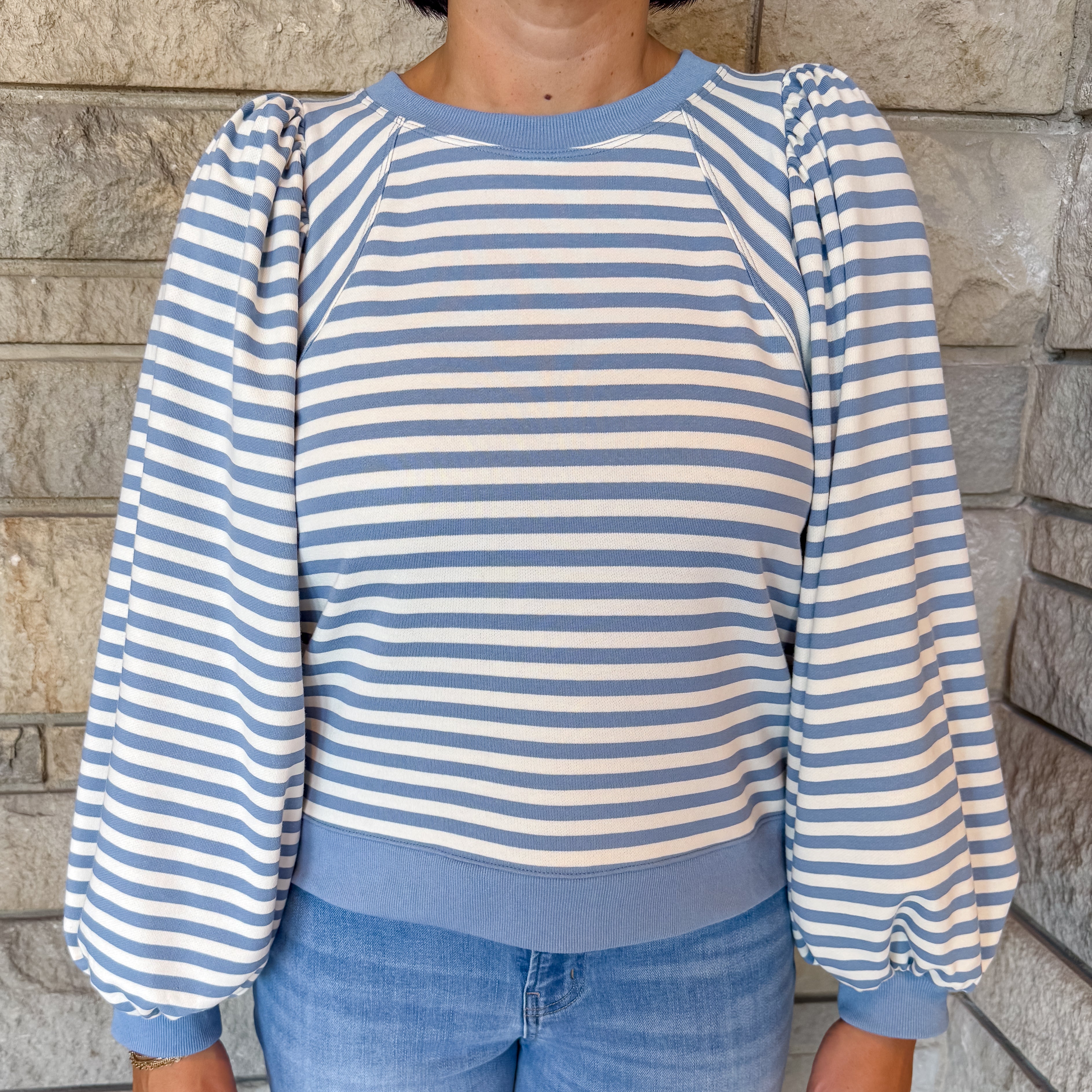 Jessa Striped Puff Sleeve Top
