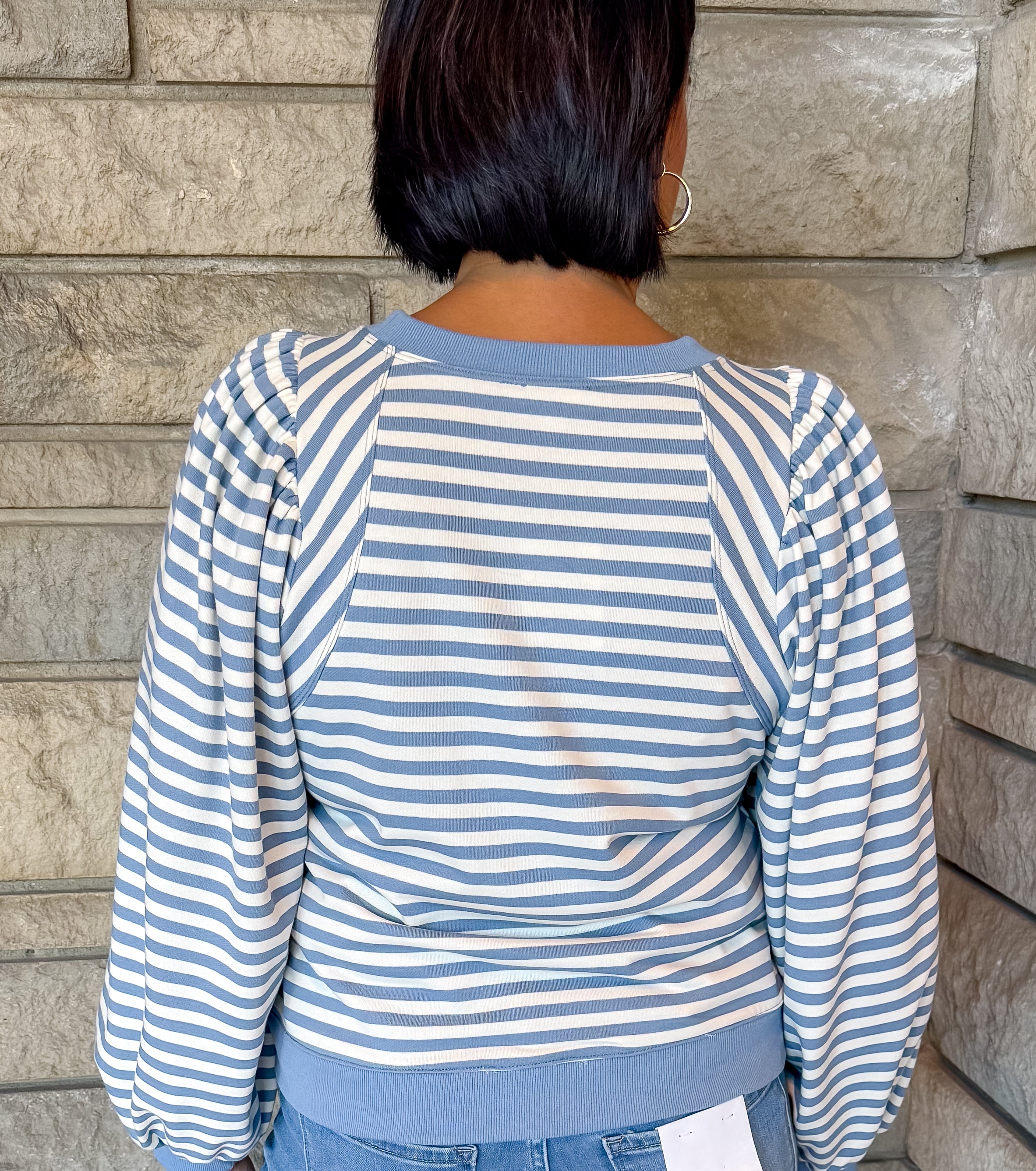 Jessa Striped Puff Sleeve Top