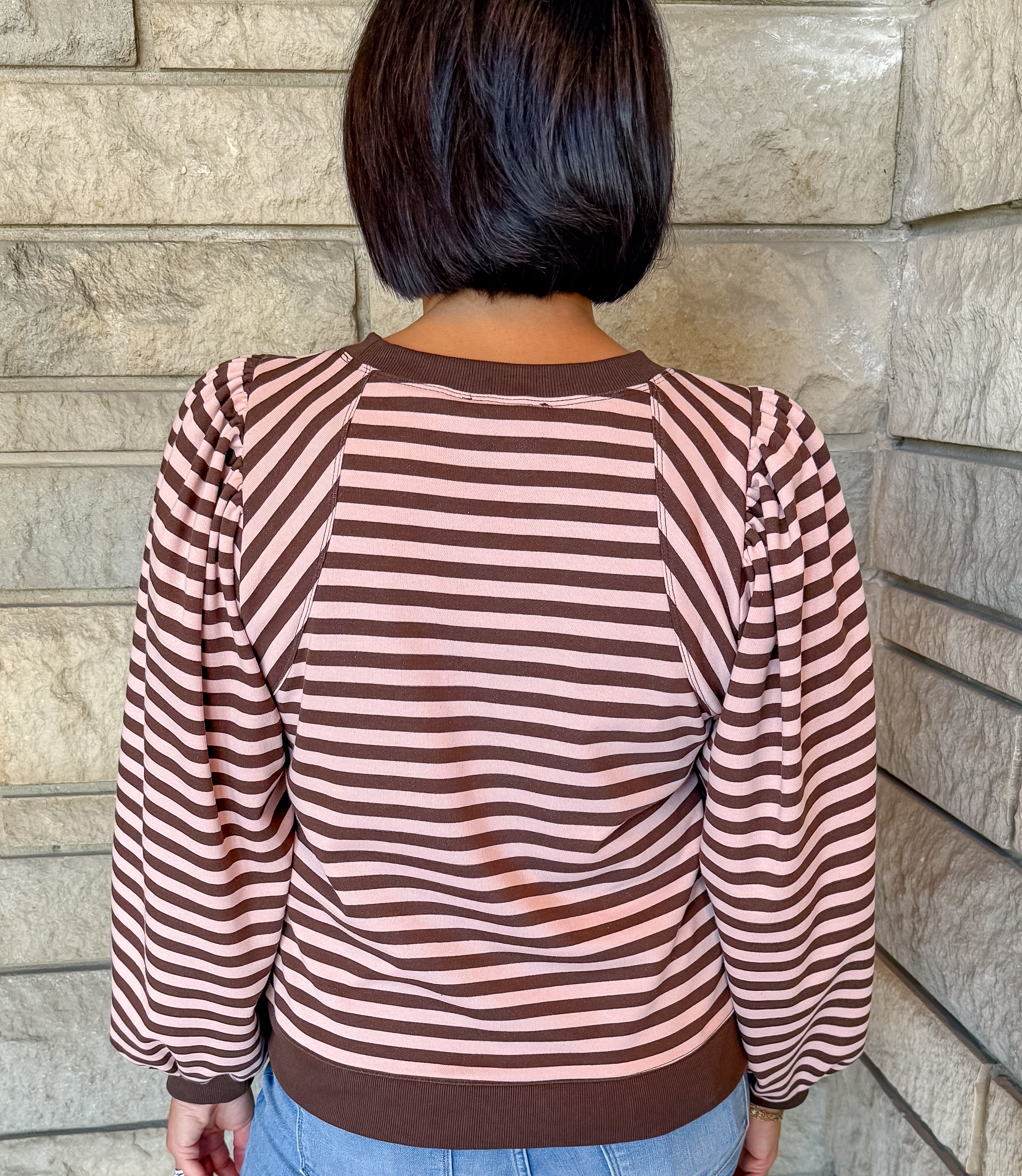 Jessa Striped Puff Sleeve Top