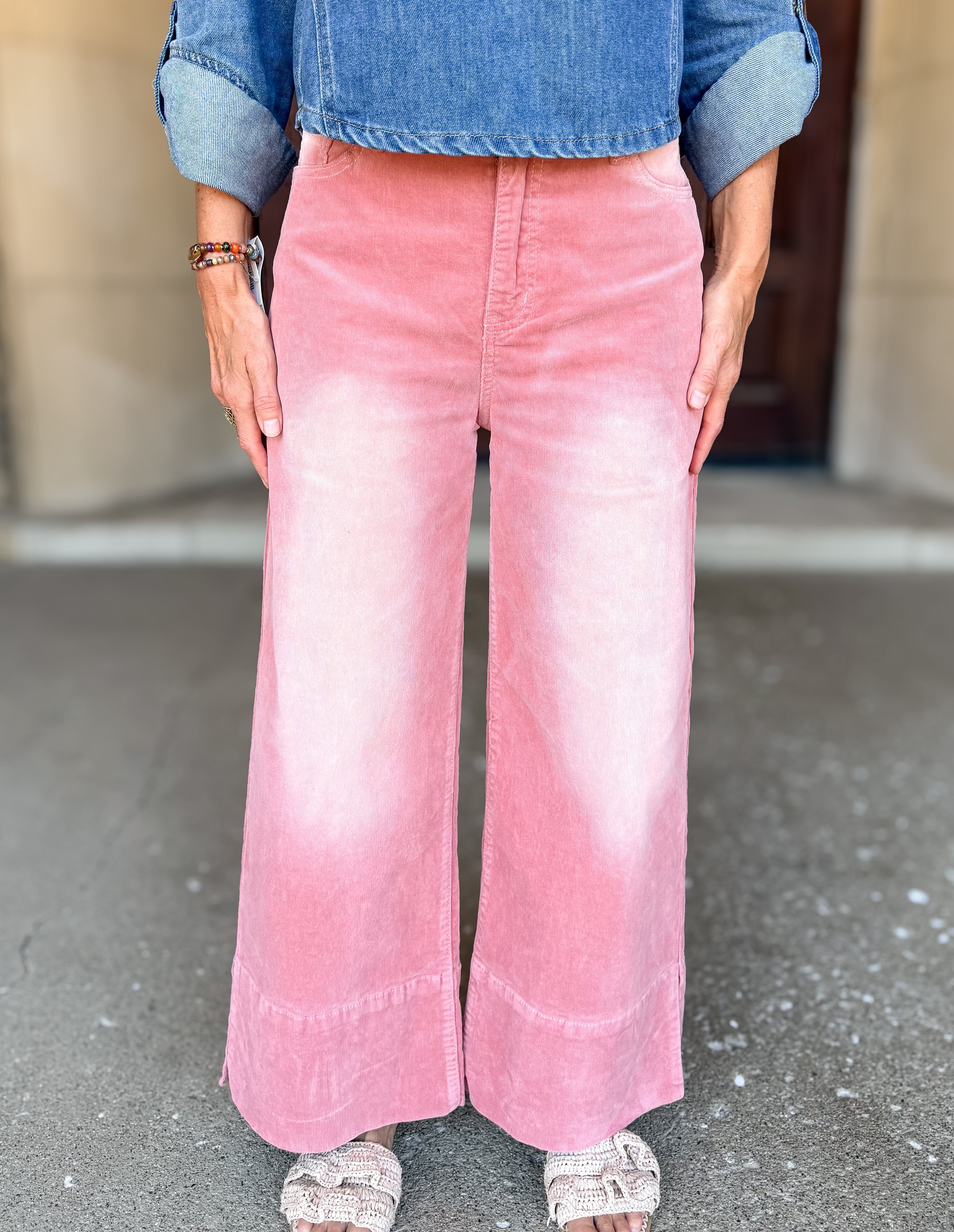 Taytum Faded Corduroy Wide Leg Pant