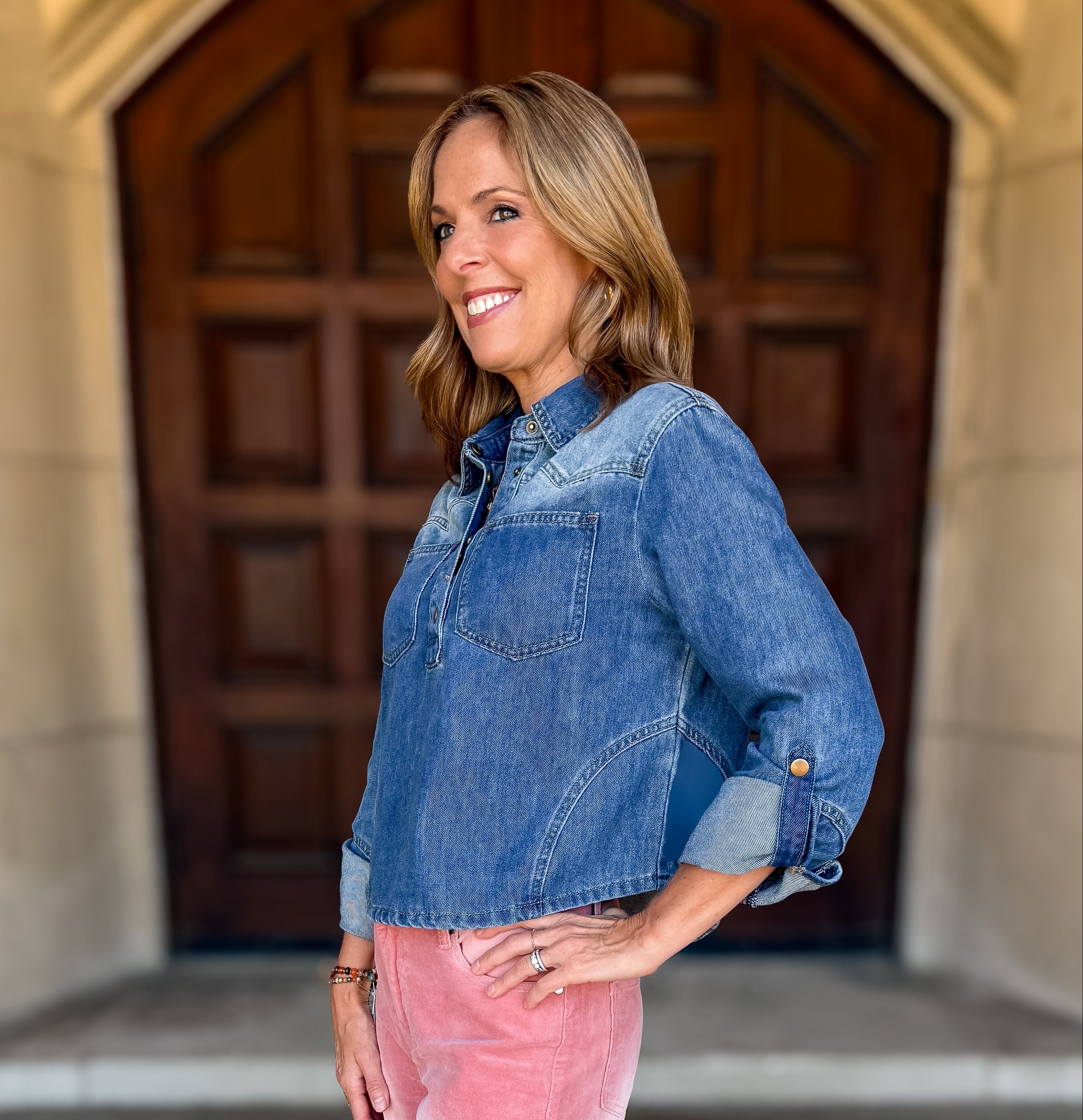 Kelley Denim Western Top