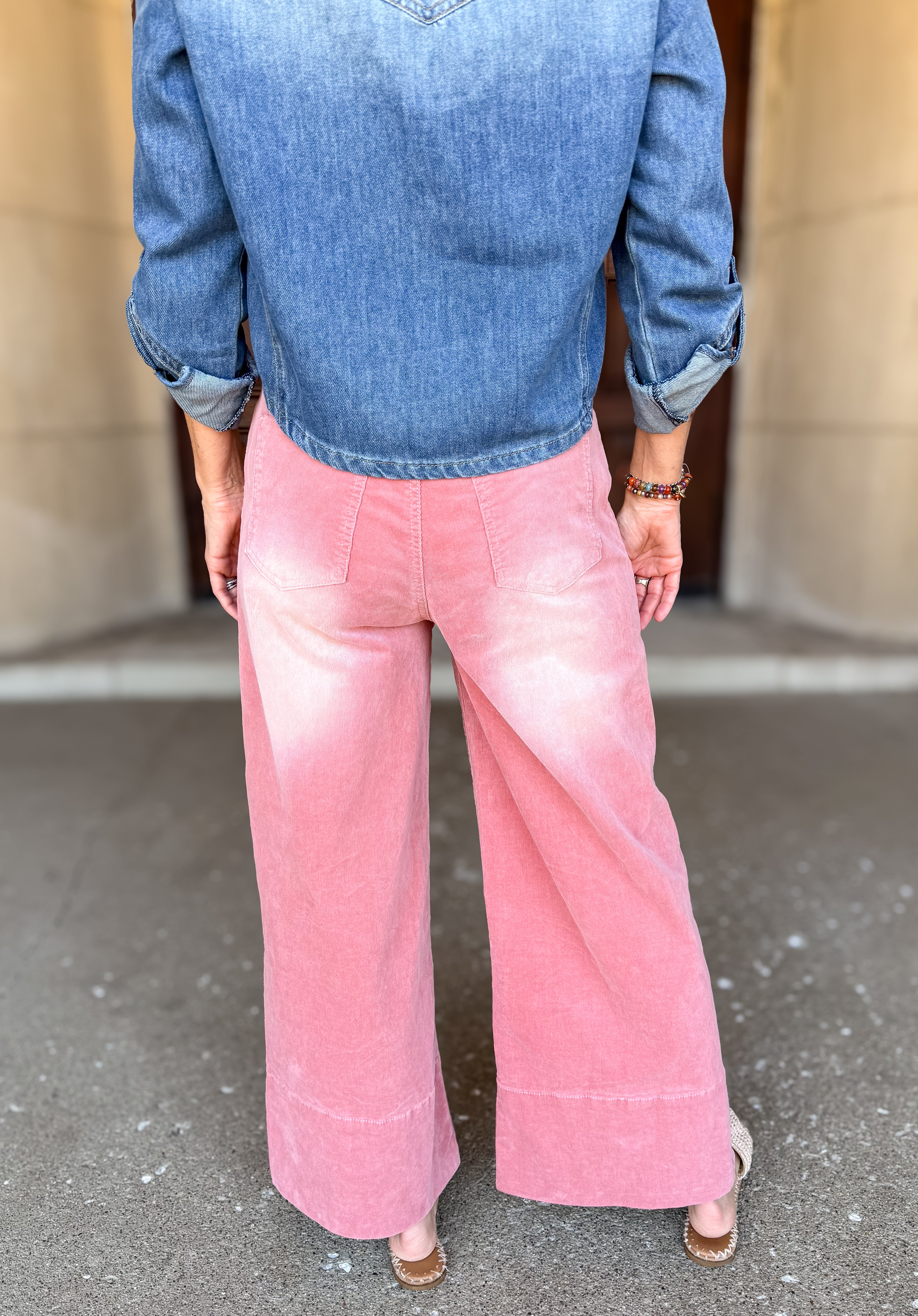 Taytum Faded Corduroy Wide Leg Pant