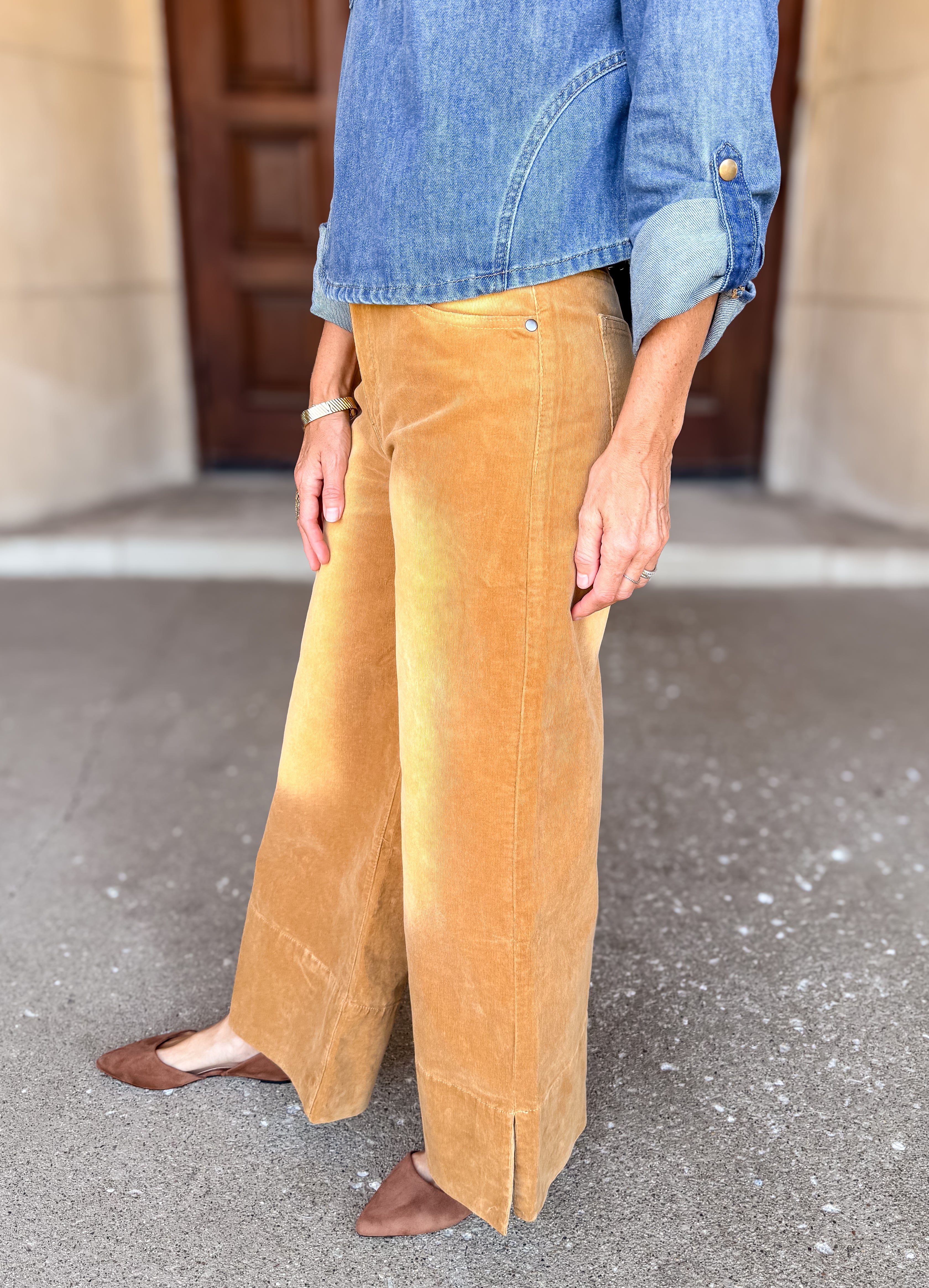 Taytum Faded Corduroy Wide Leg Pant