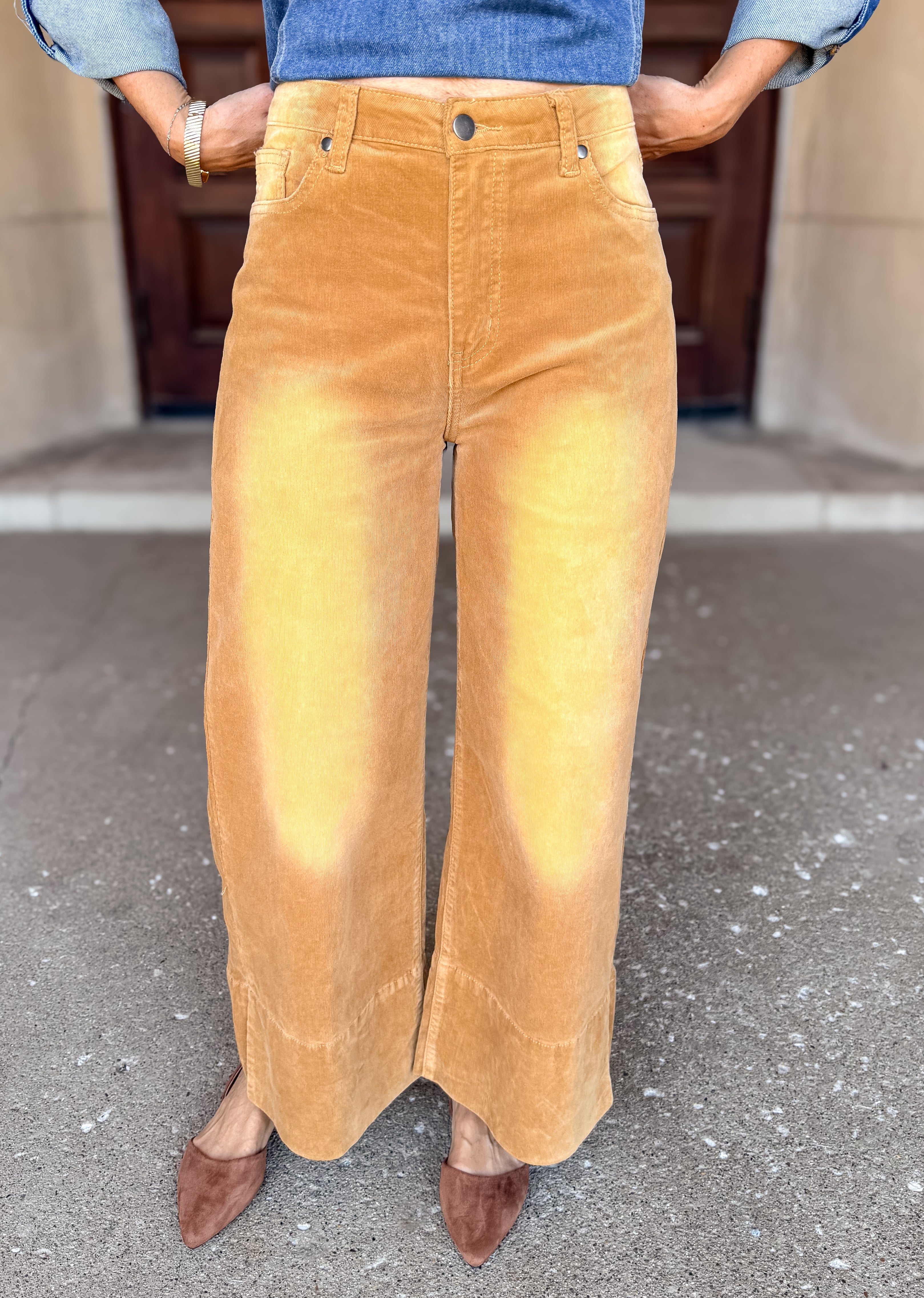 Taytum Faded Corduroy Wide Leg Pant