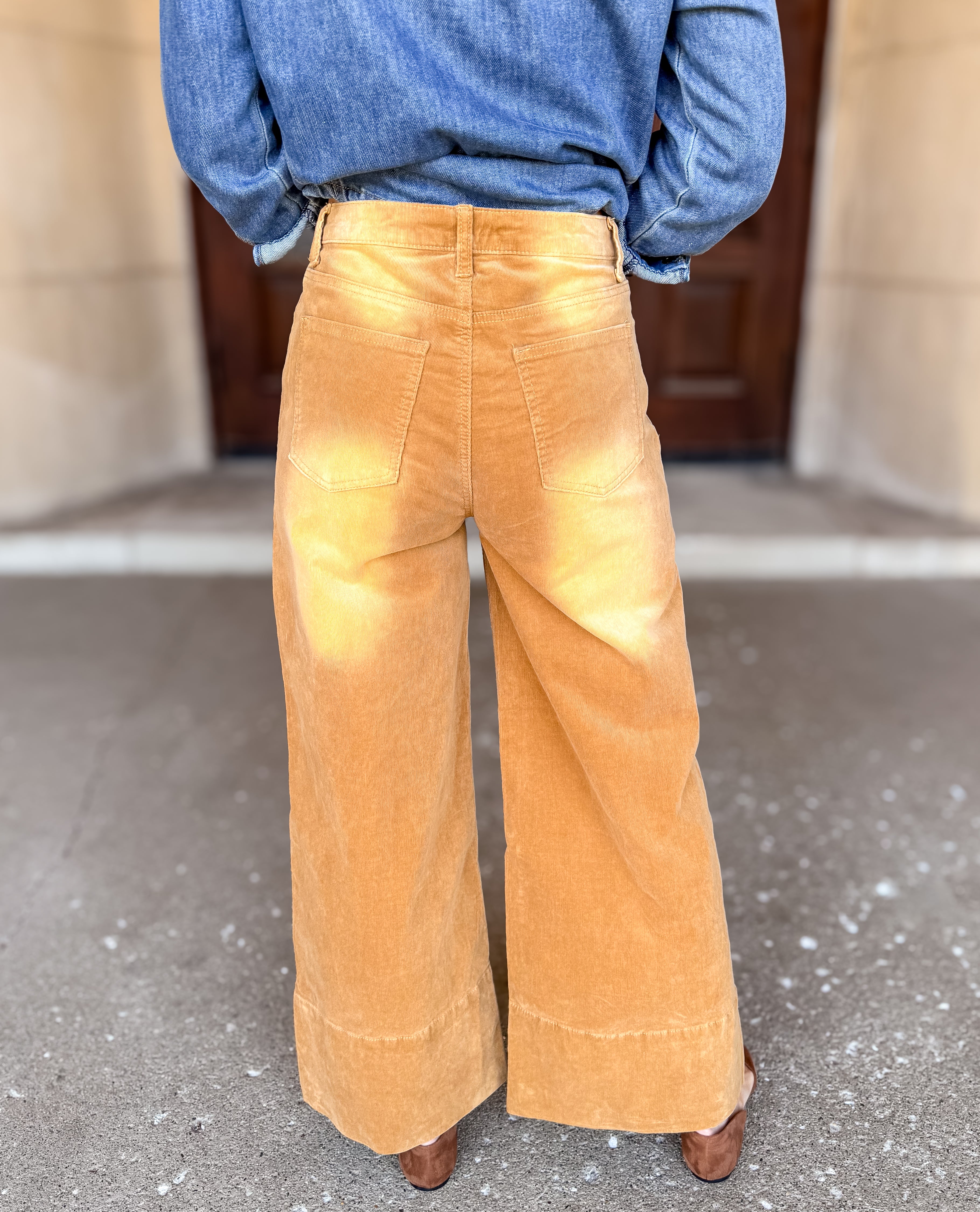 Taytum Faded Corduroy Wide Leg Pant