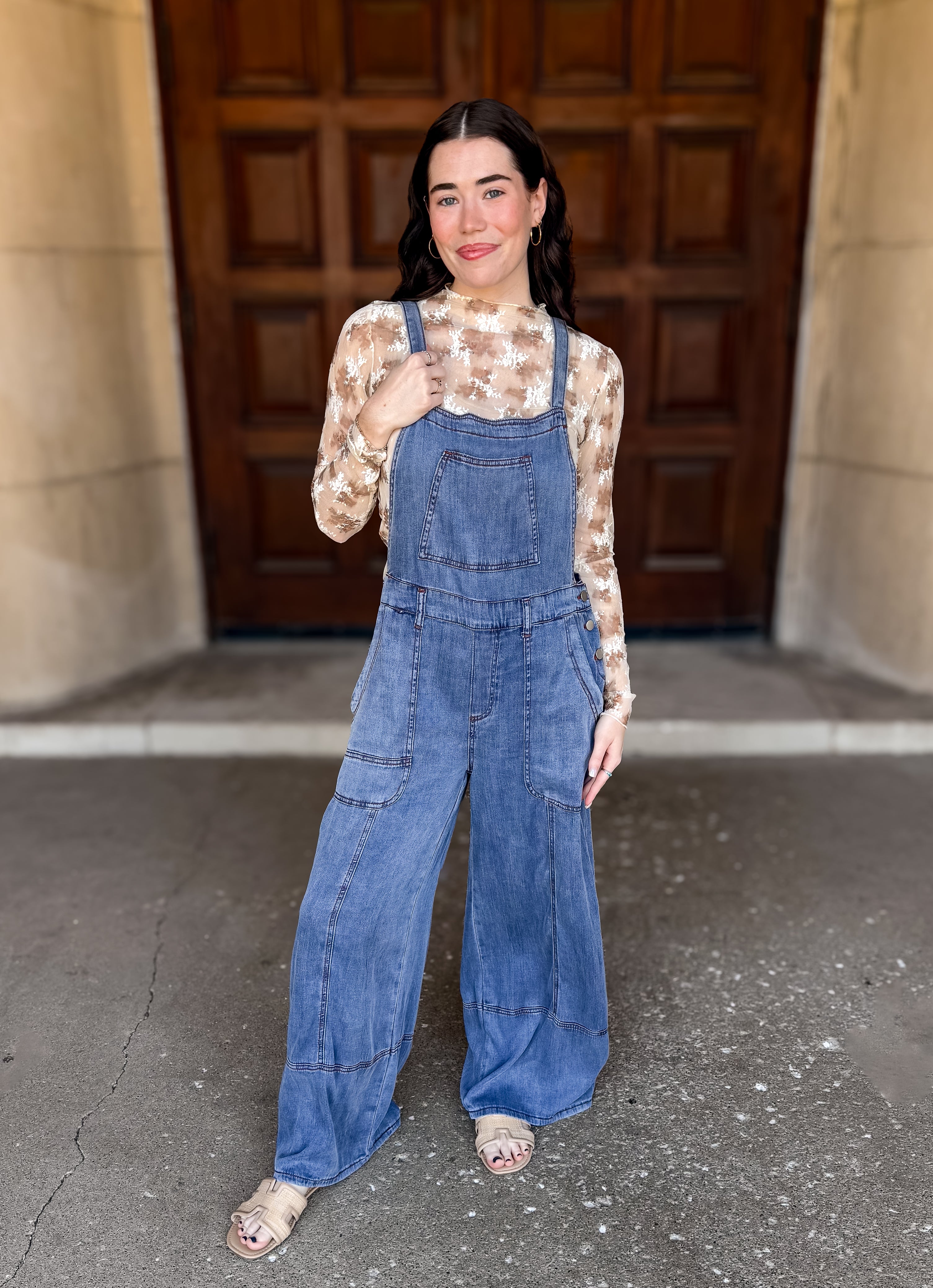 Wendy Washed Wide Leg Overalls