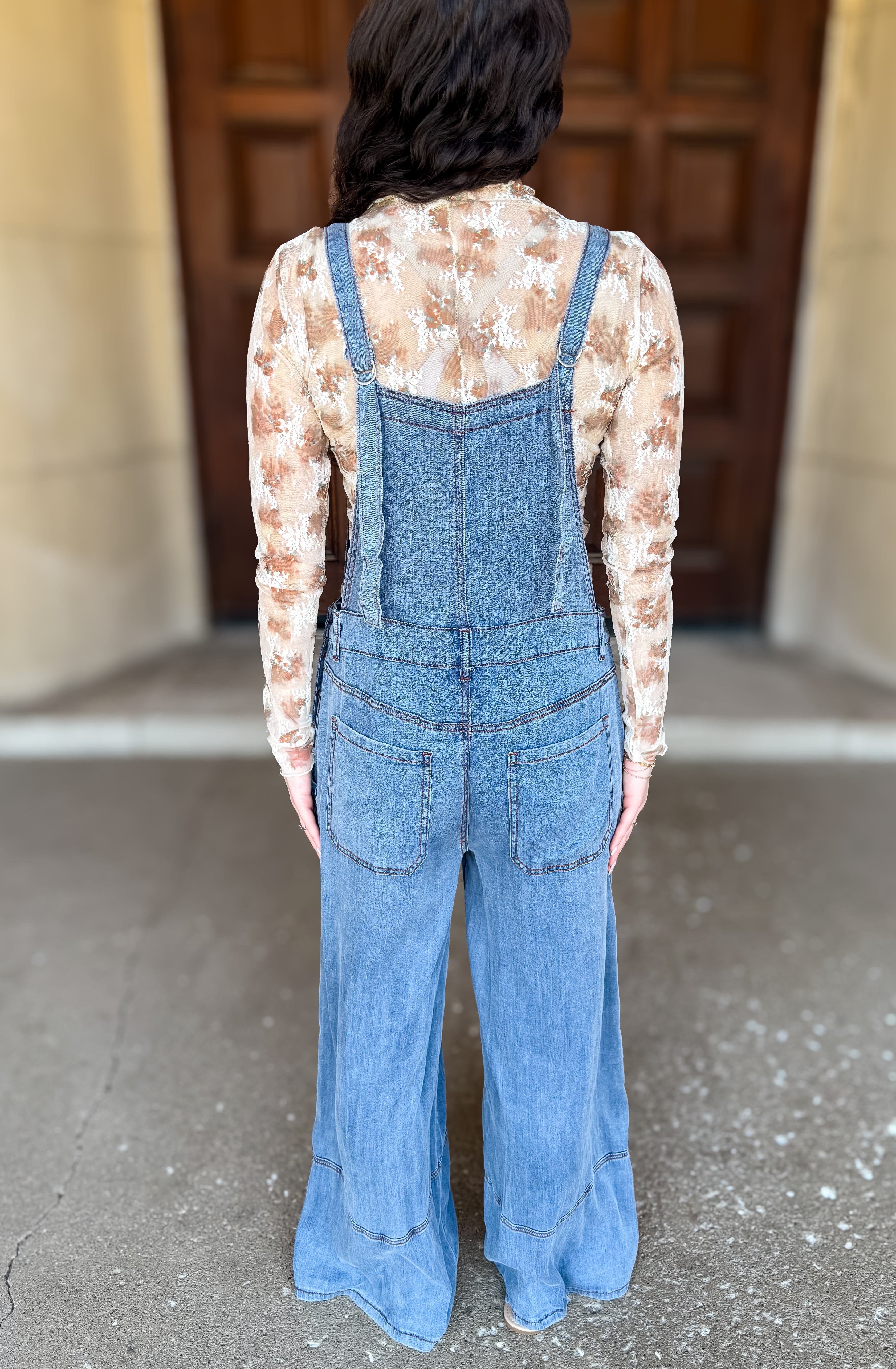 Wendy Washed Wide Leg Overalls