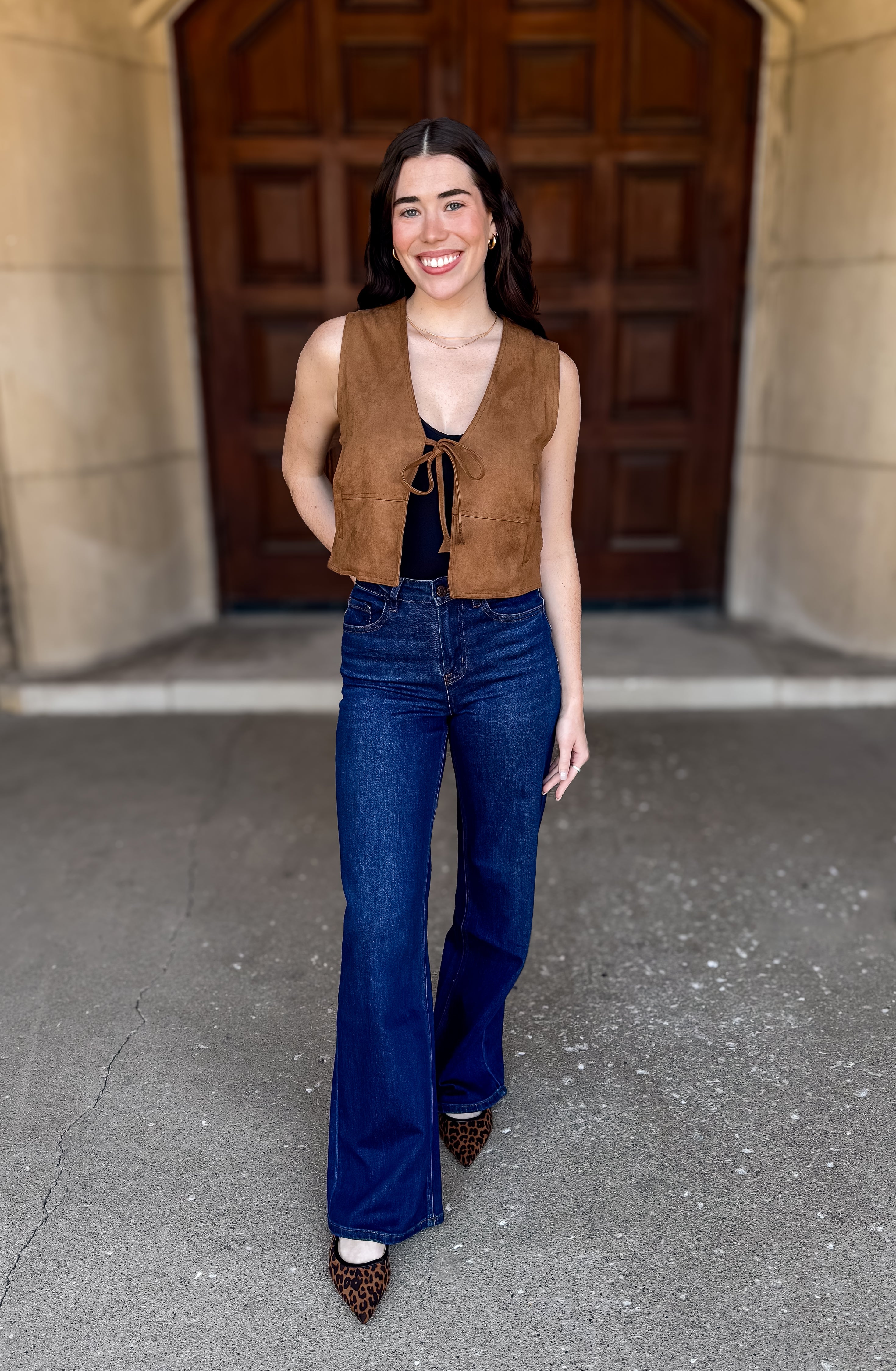 Emberly Suede Tie Vest FINAL SALE