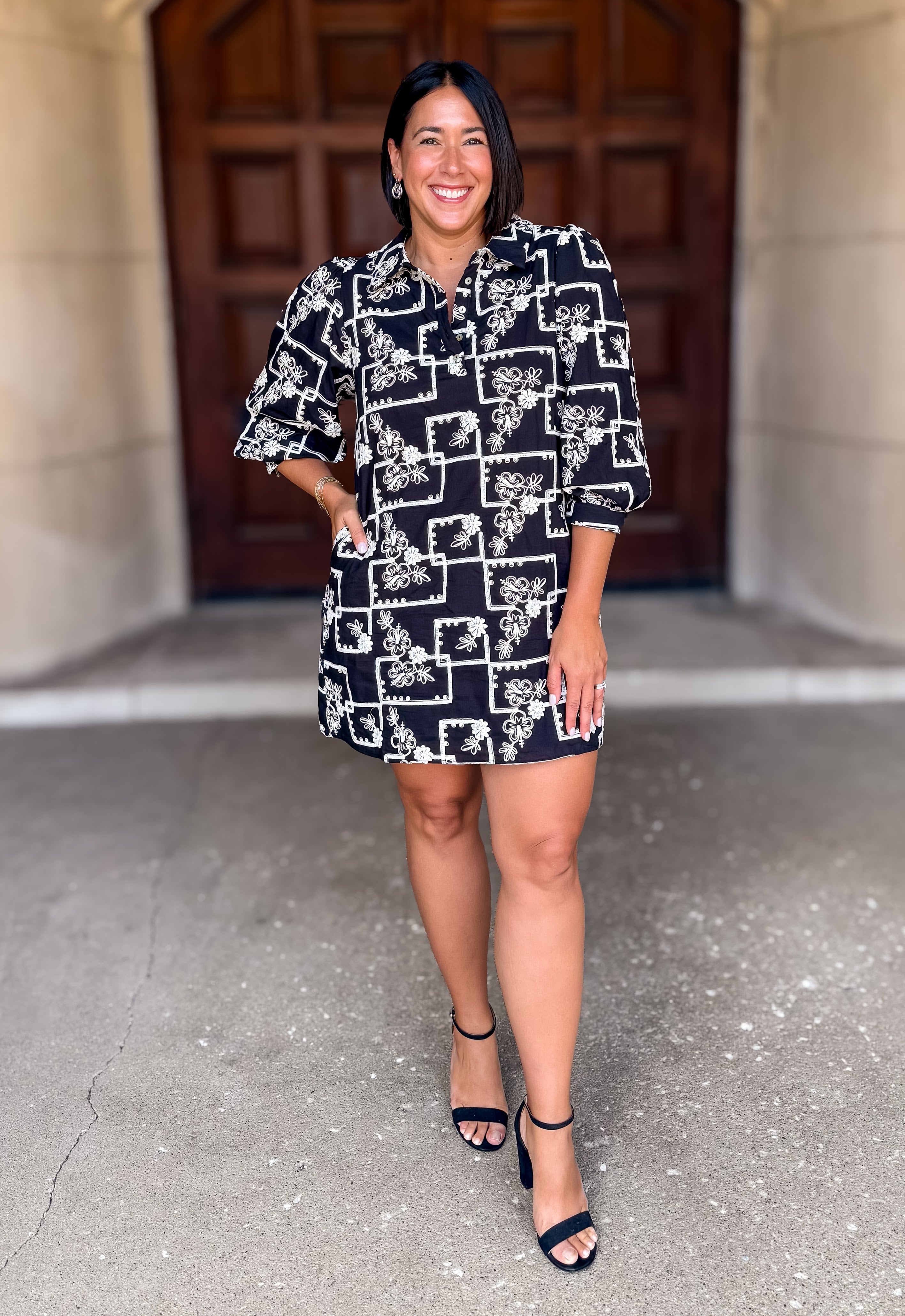 Sharon Embroidered Collar Dress FINAL SALE