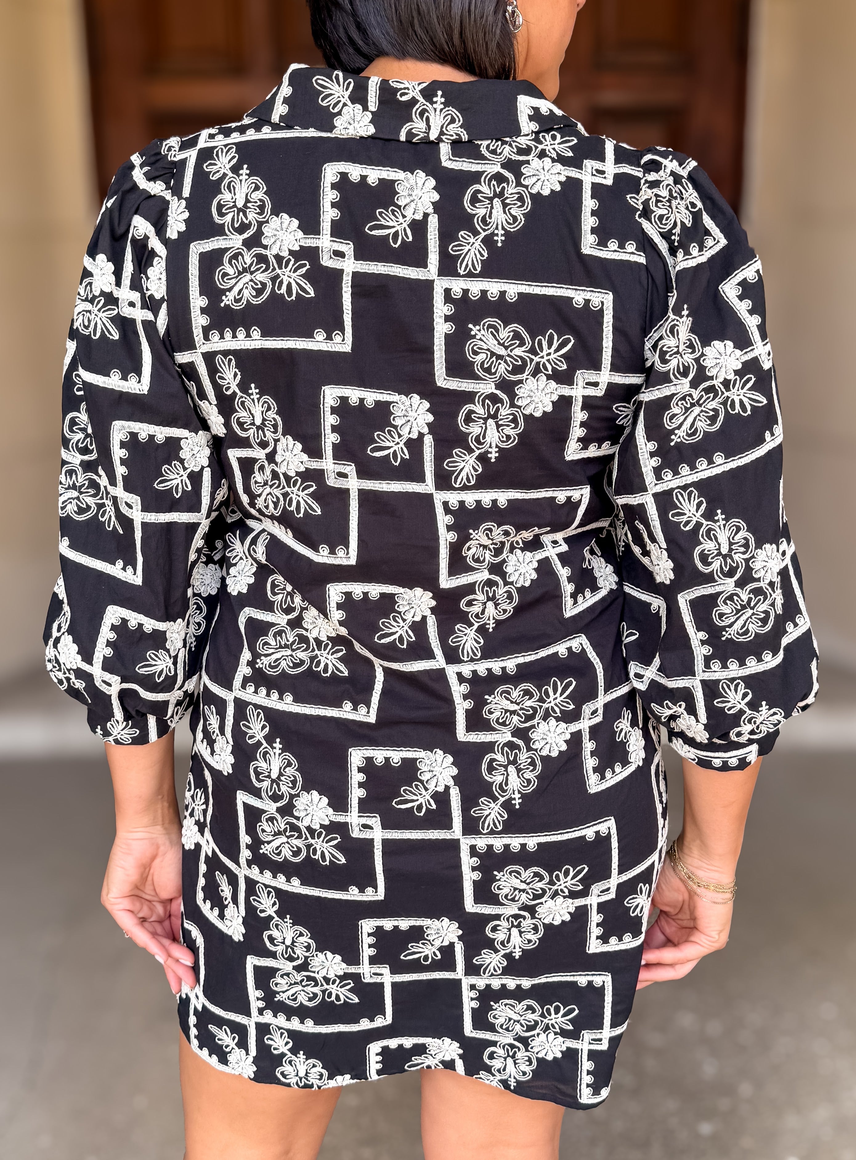 Sharon Embroidered Collar Dress FINAL SALE