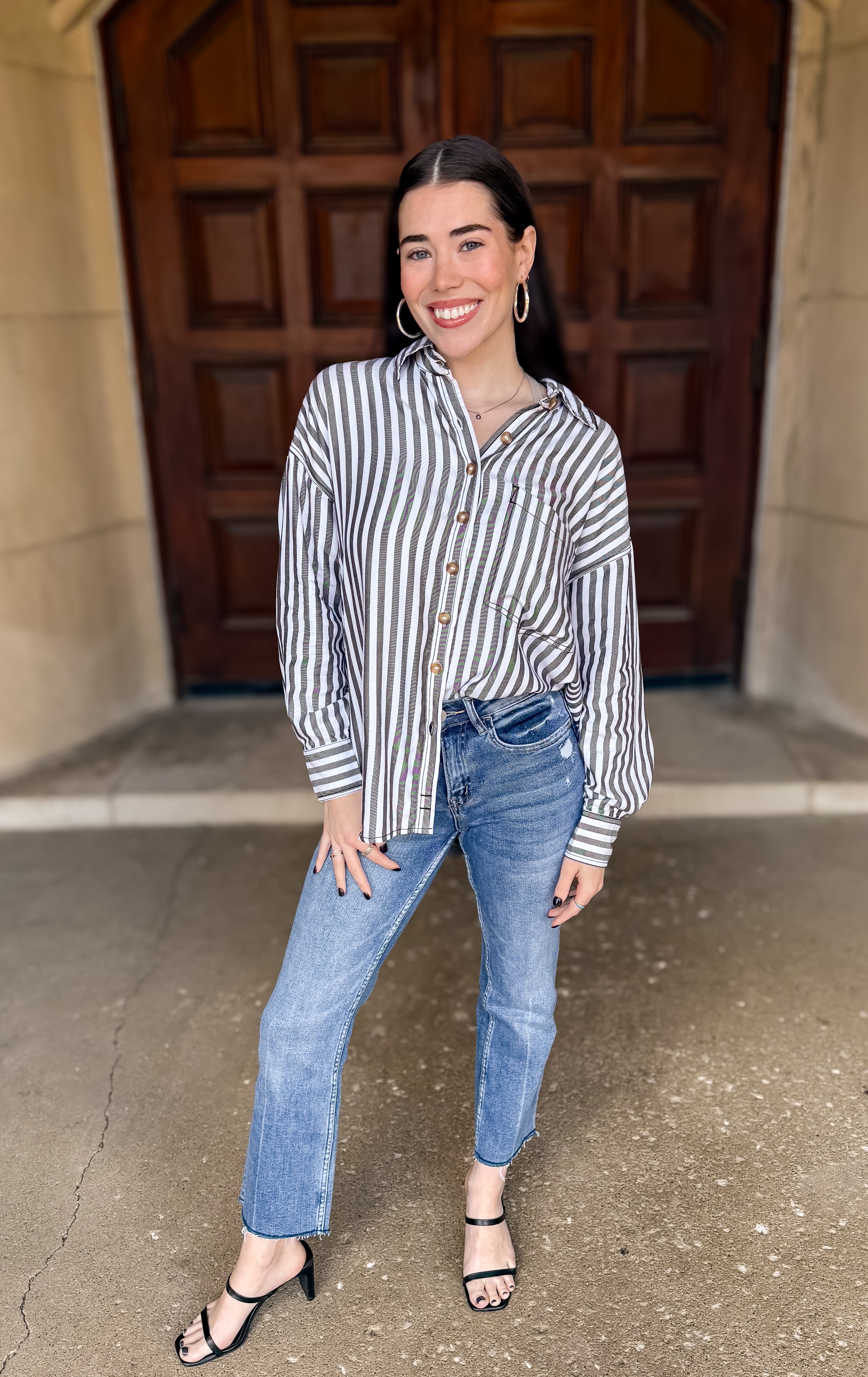 Uma Striped Oversized Button Shirt