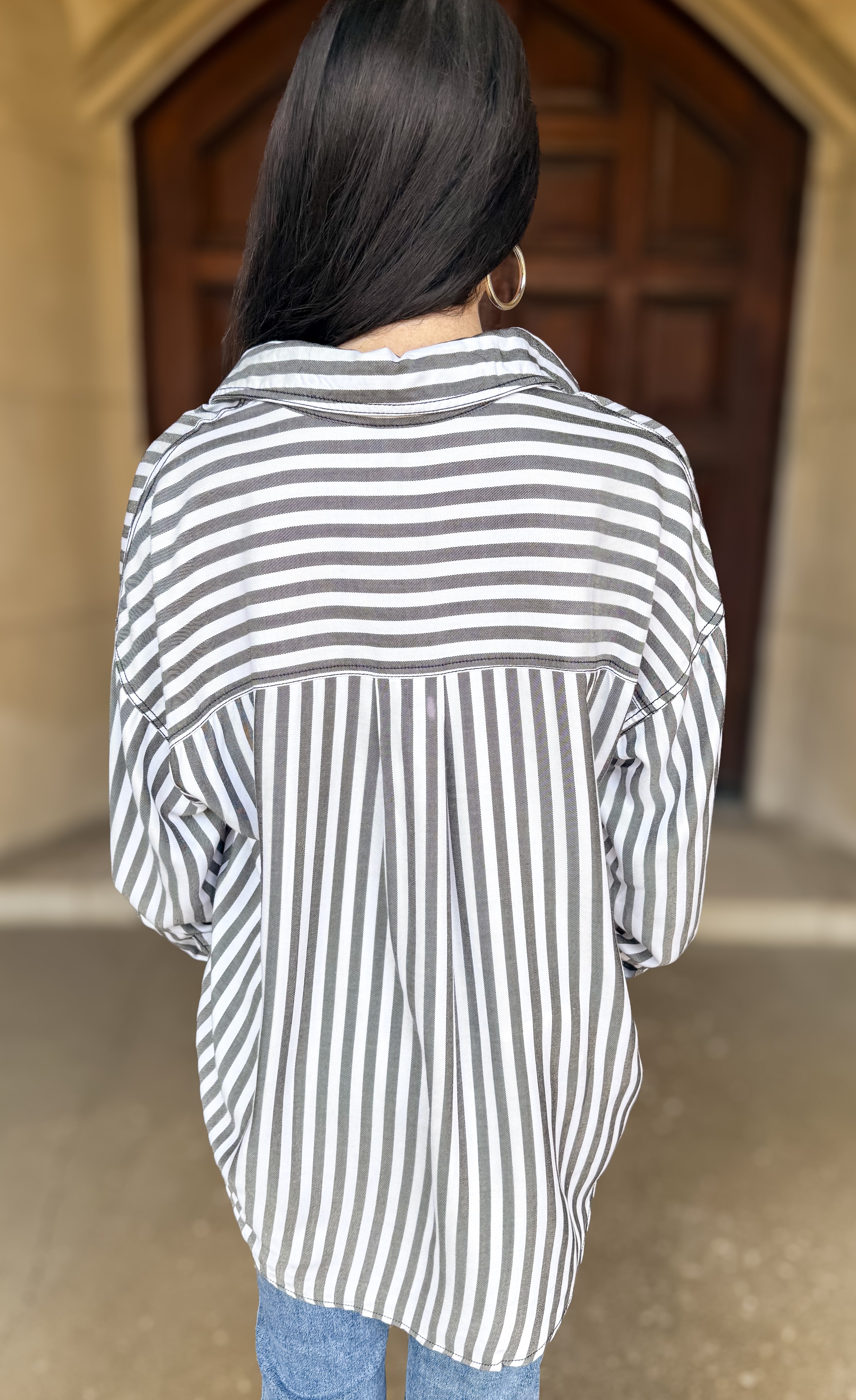 Uma Striped Oversized Button Shirt