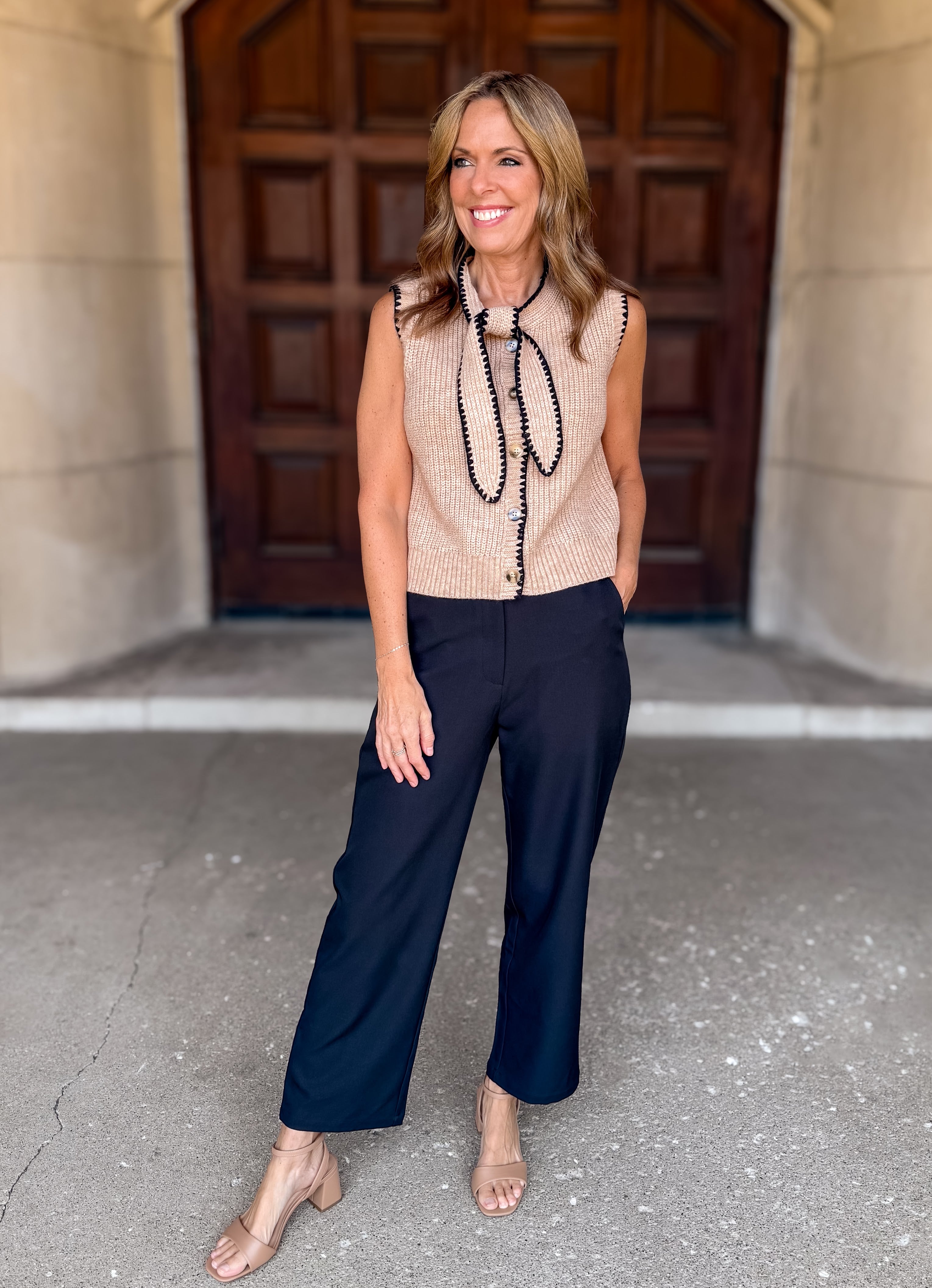 Remy Tie Neck Button Vest