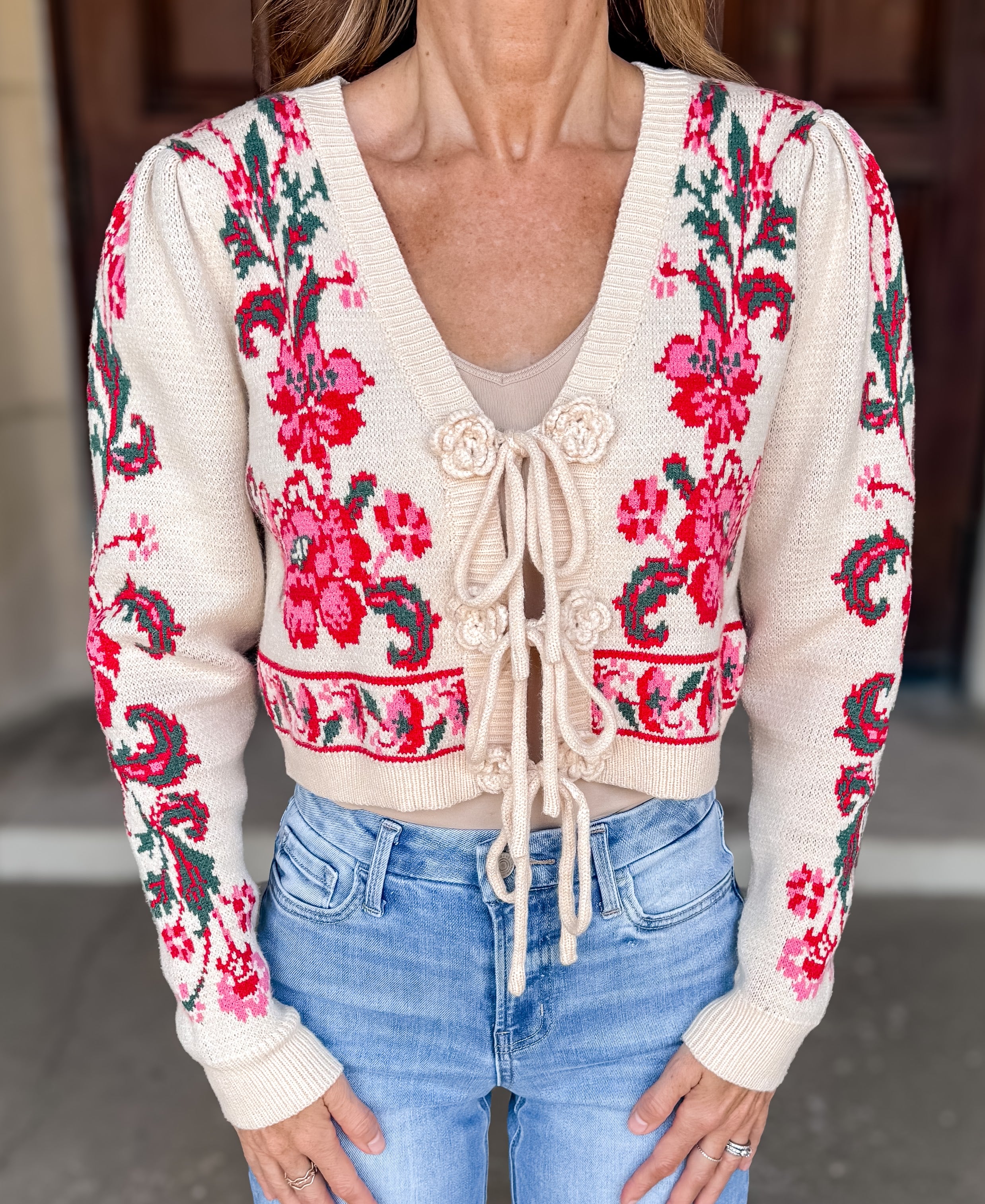 Daphne Floral Tie Cardigan