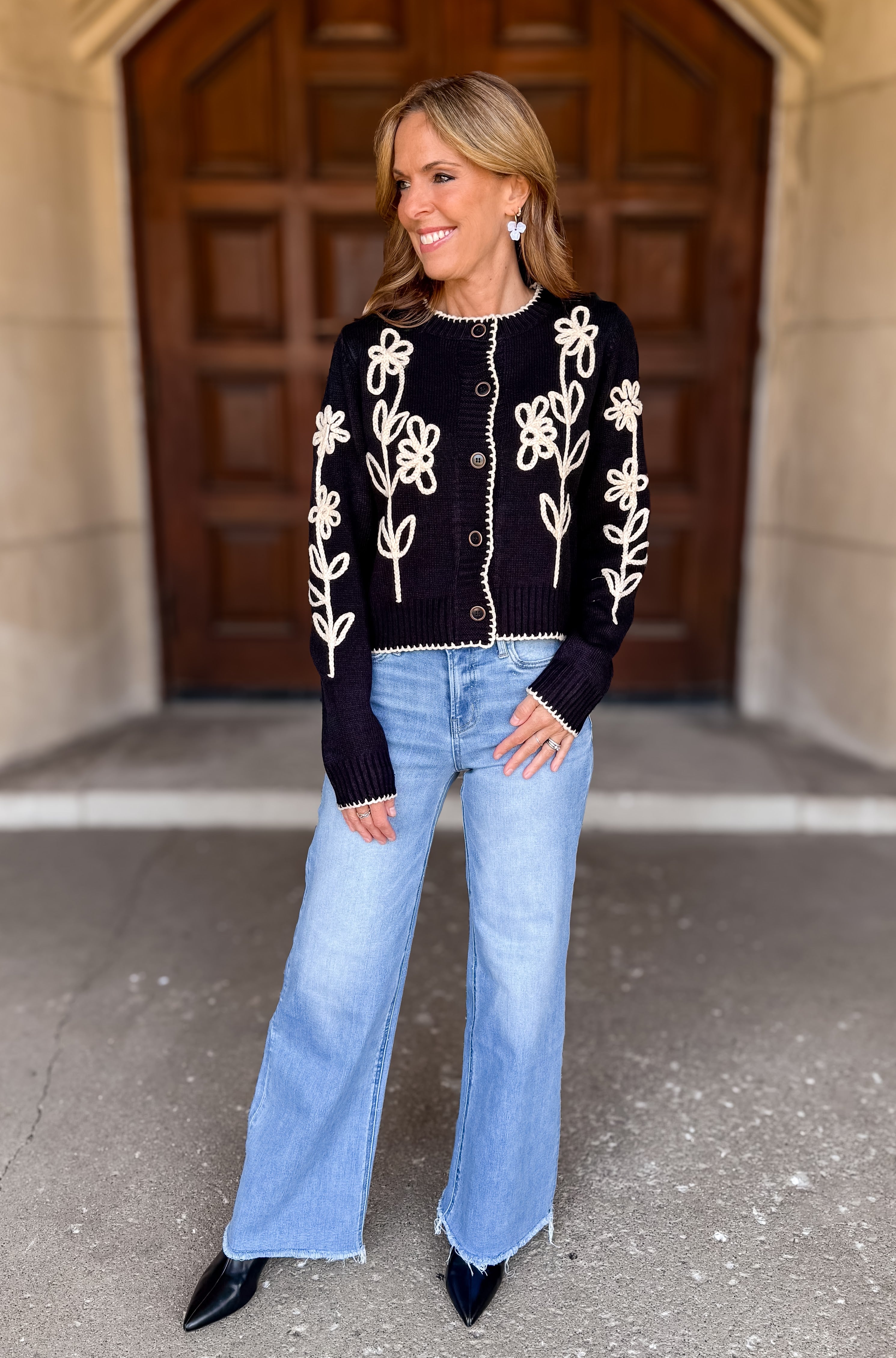 Joelle Floral Applique Cardigan