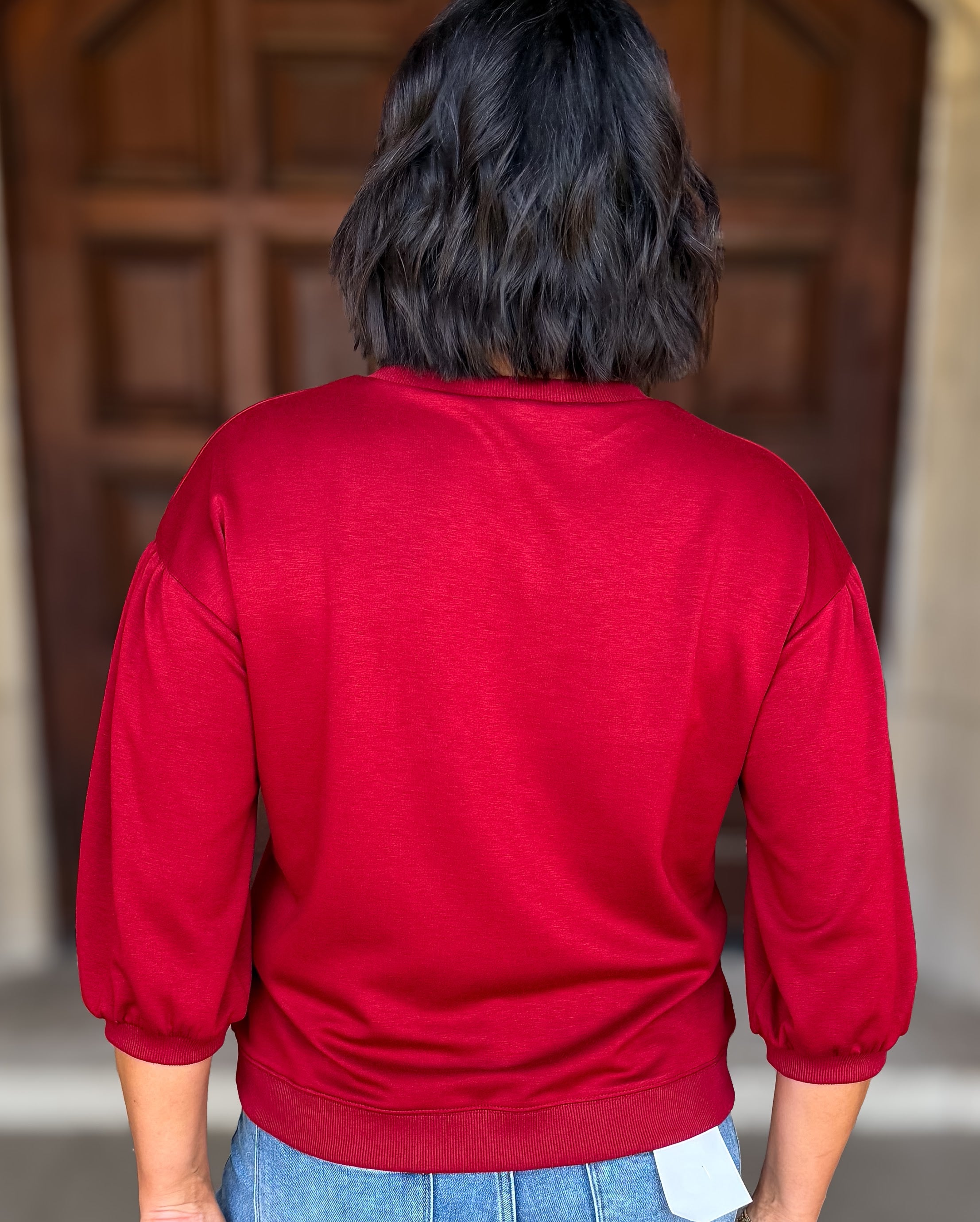 Dahlia Crew Neck Puff Top