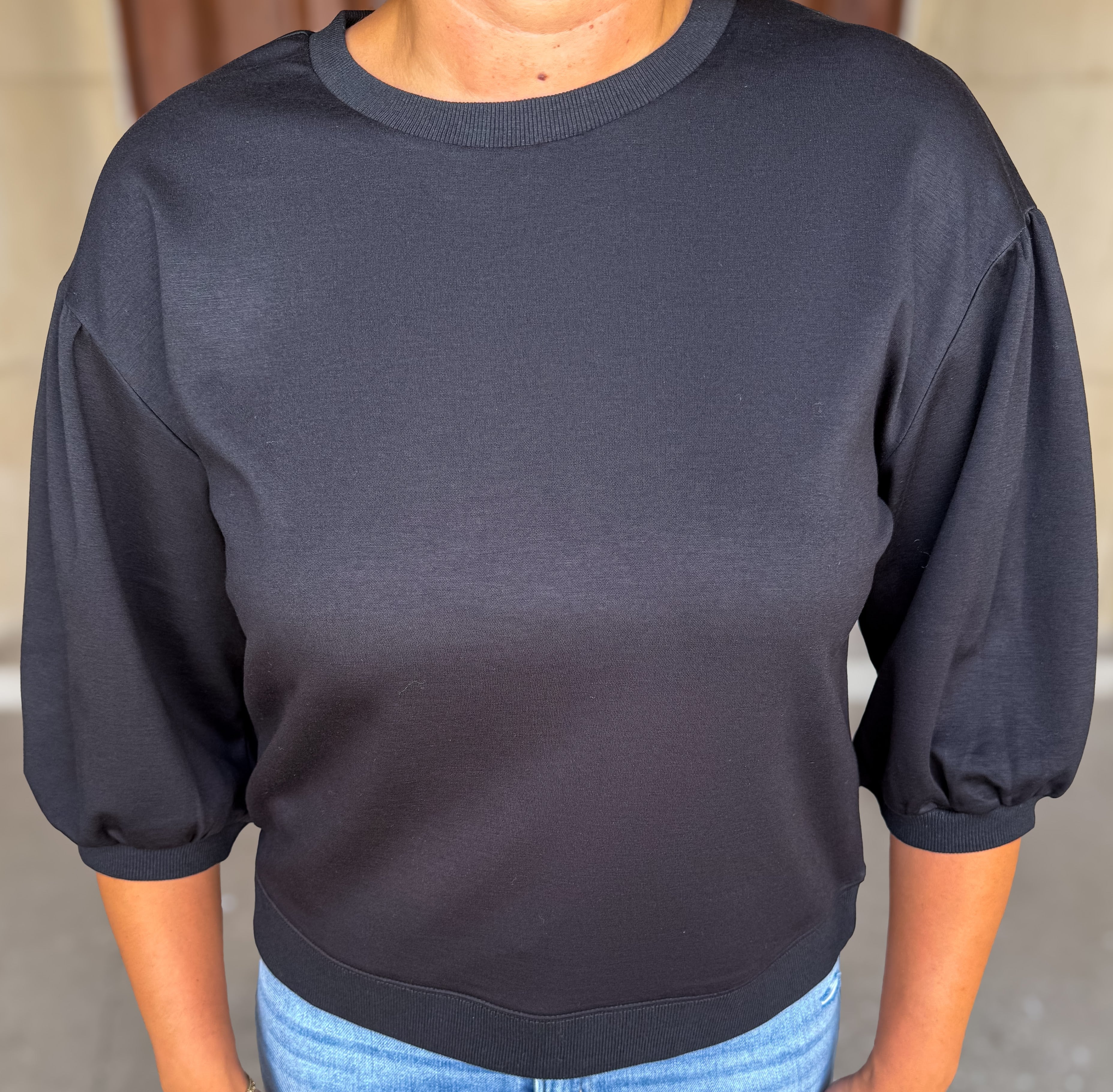 Dahlia Crew Neck Puff Top