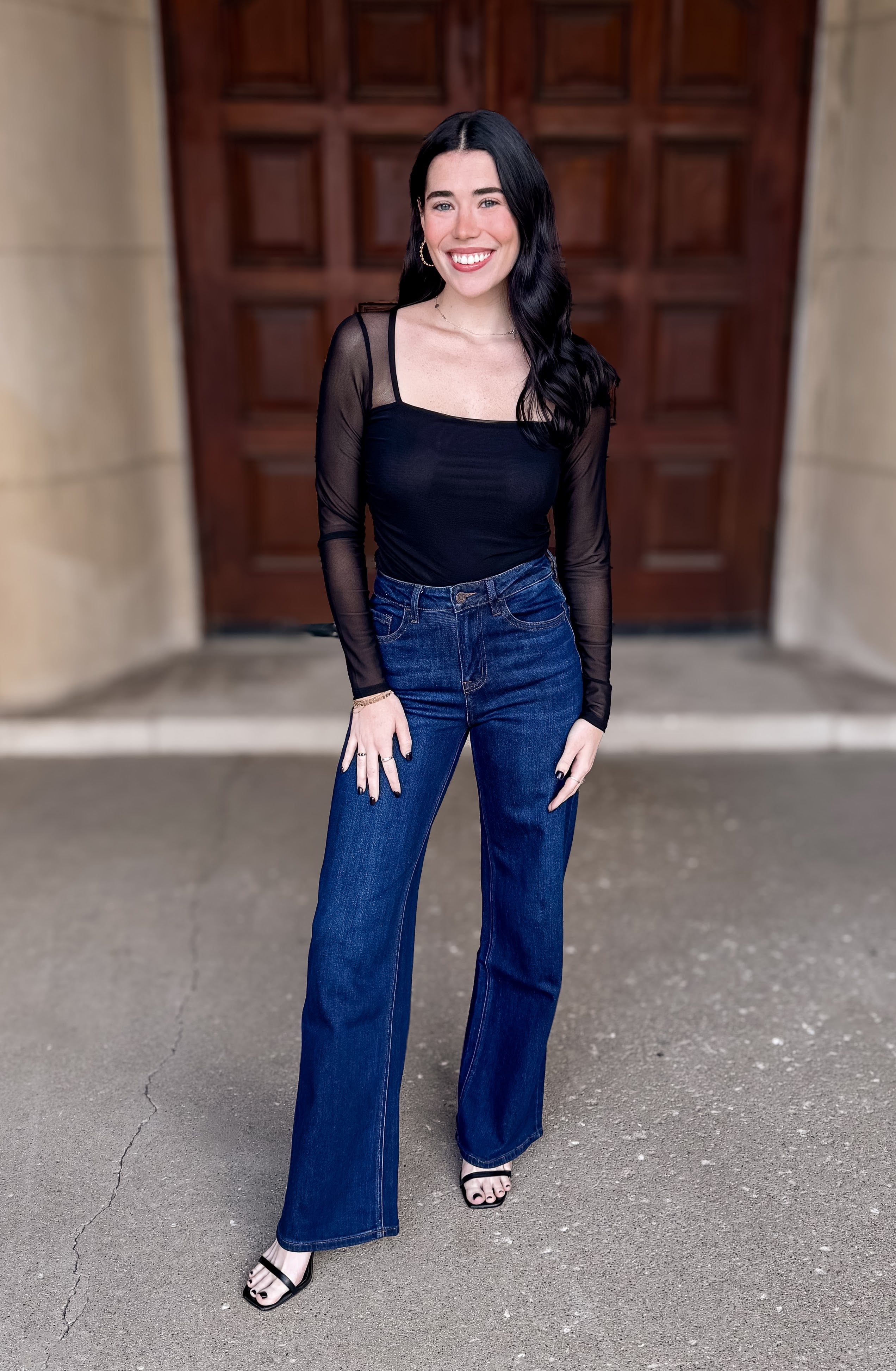 Devon Ruched Sheer Top