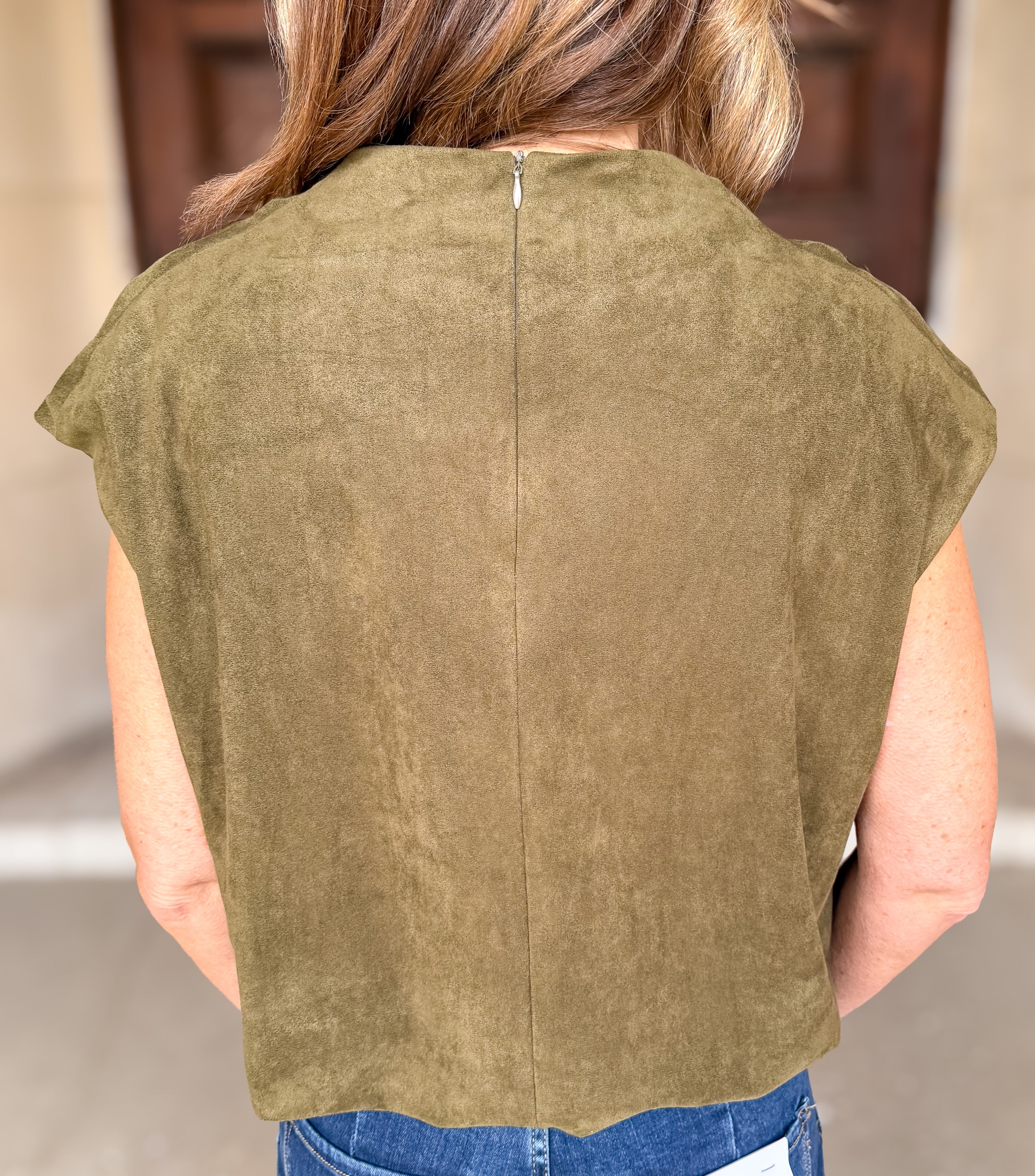 Kiera Suede Bubble Top