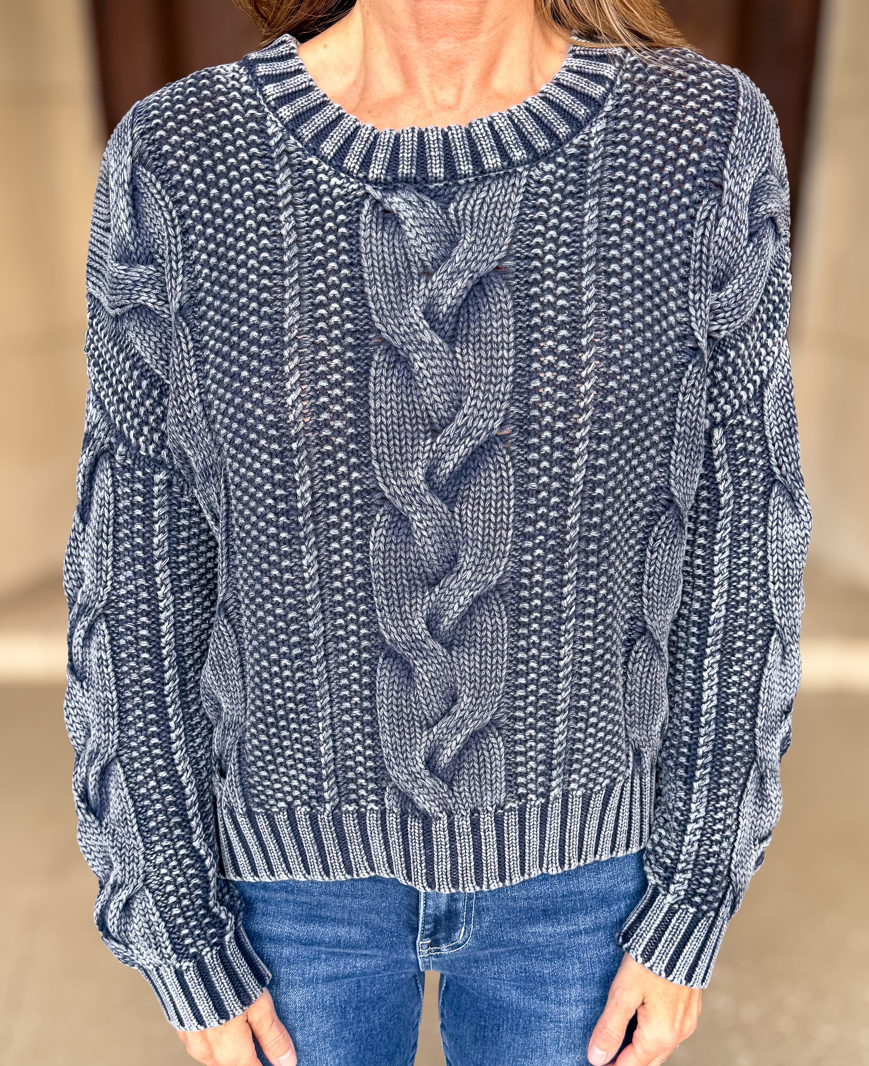 Alyce Washed Cable Sweater