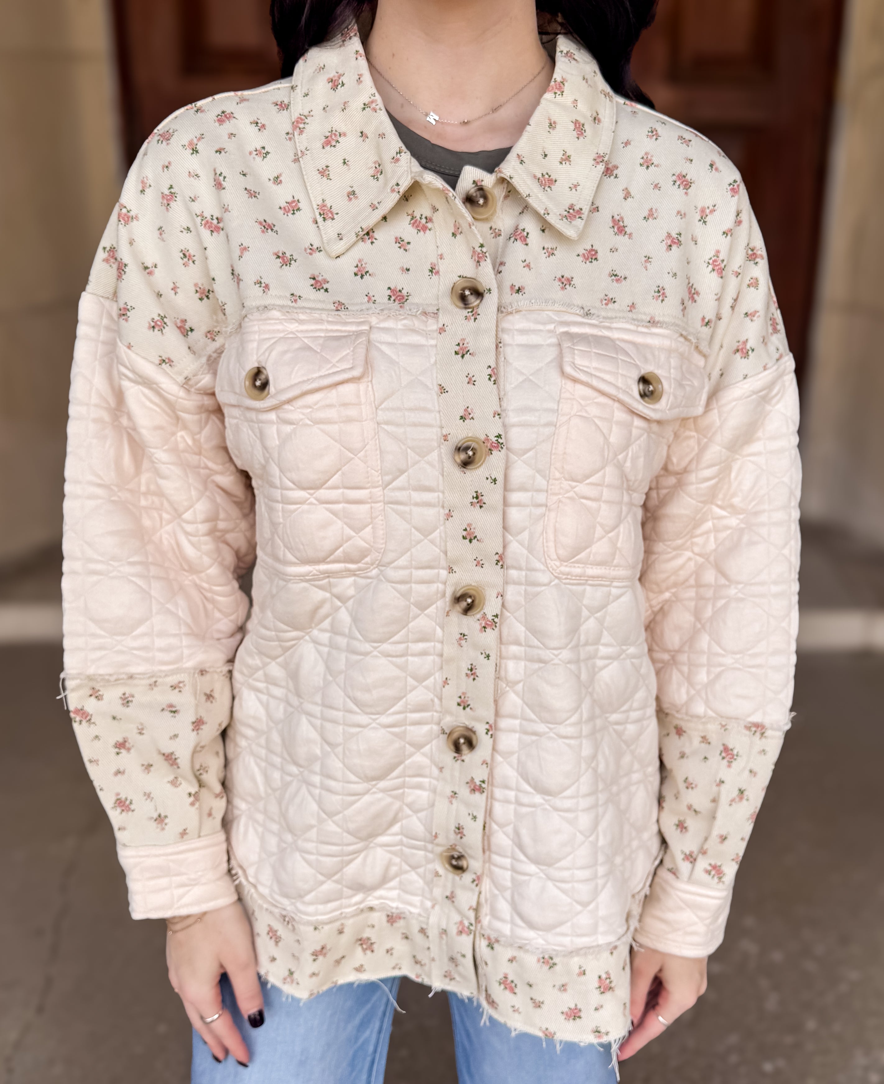 Abigail Oversized Floral Quilted Jacket