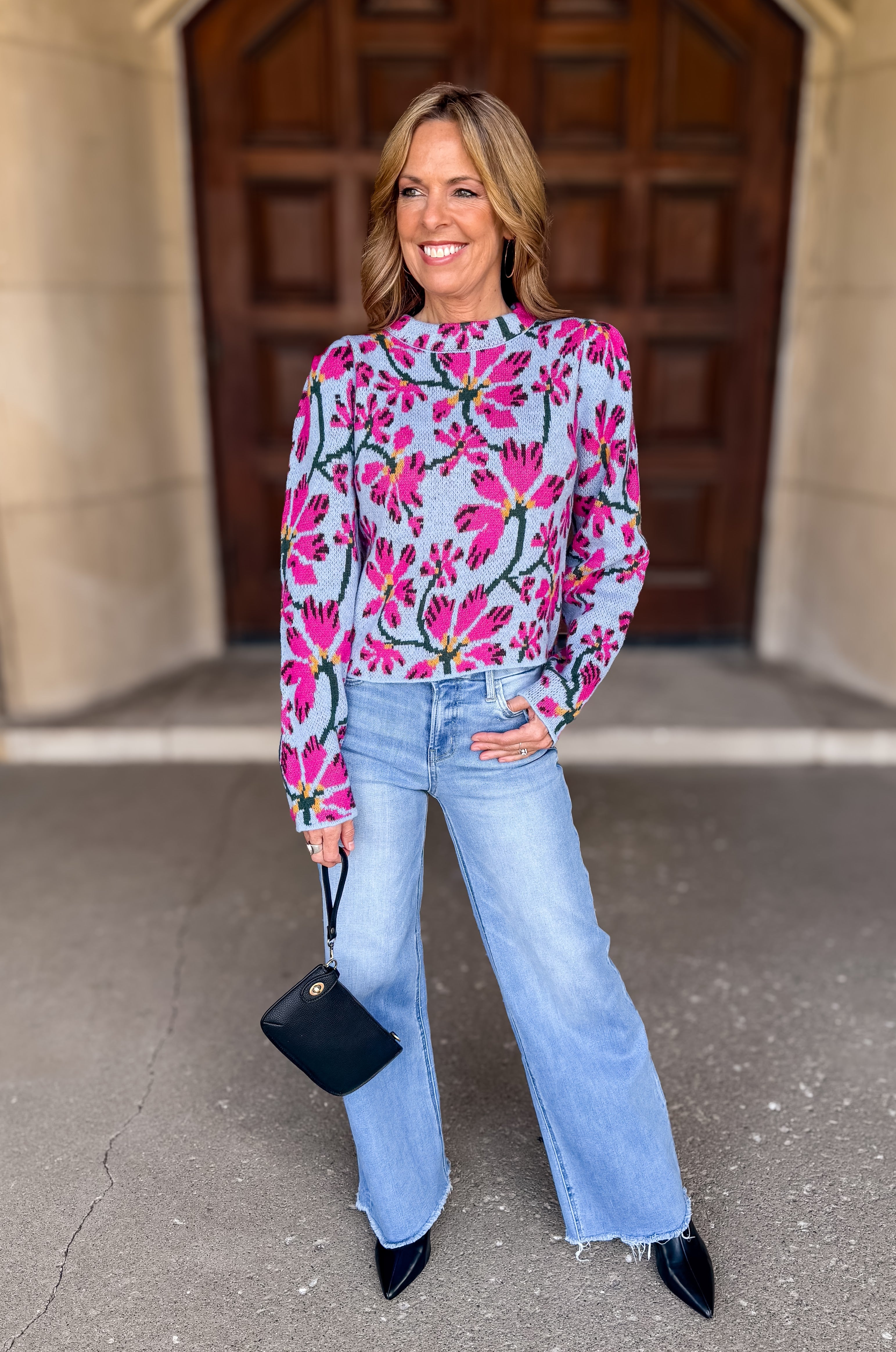 Sybil Floral Puff Sweater