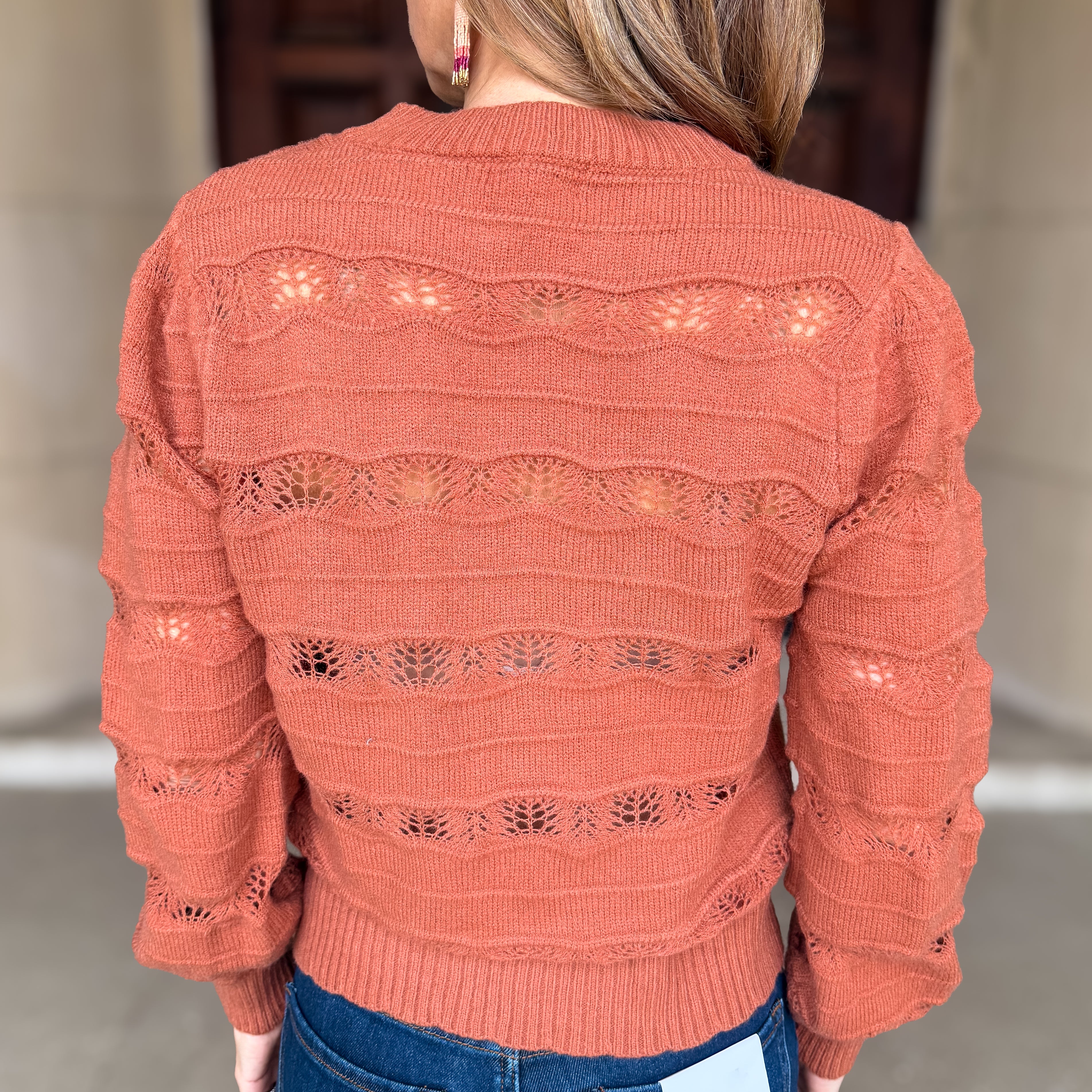 Ginger Striped Pointelle Sweater FINAL SALE