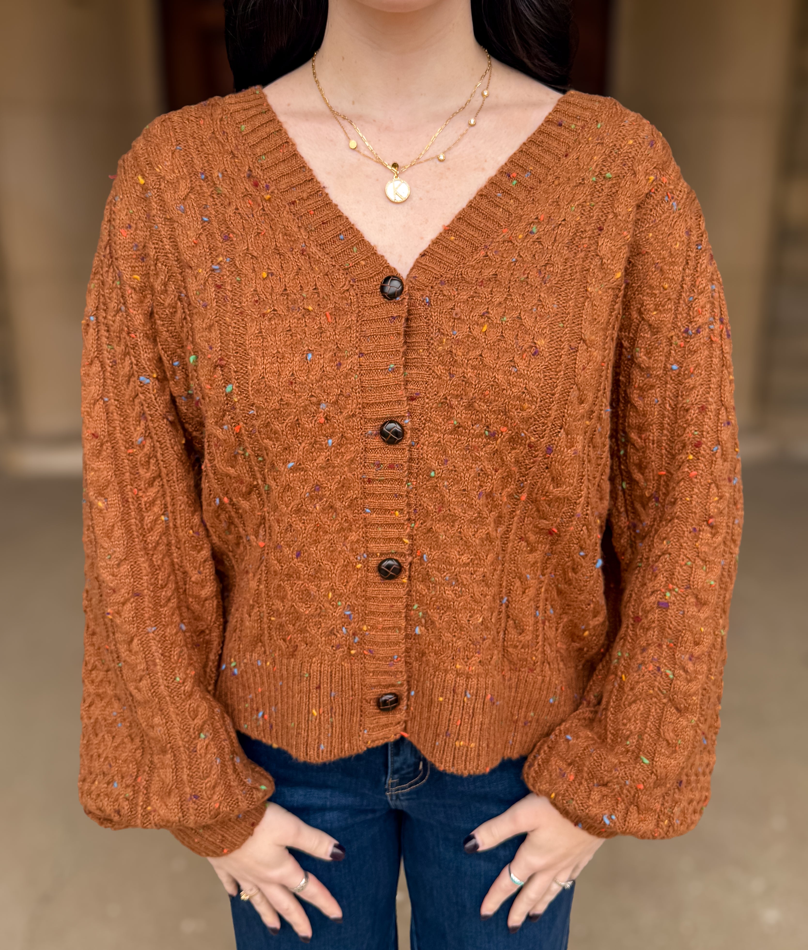 Margot Confetti Cable Cardigan