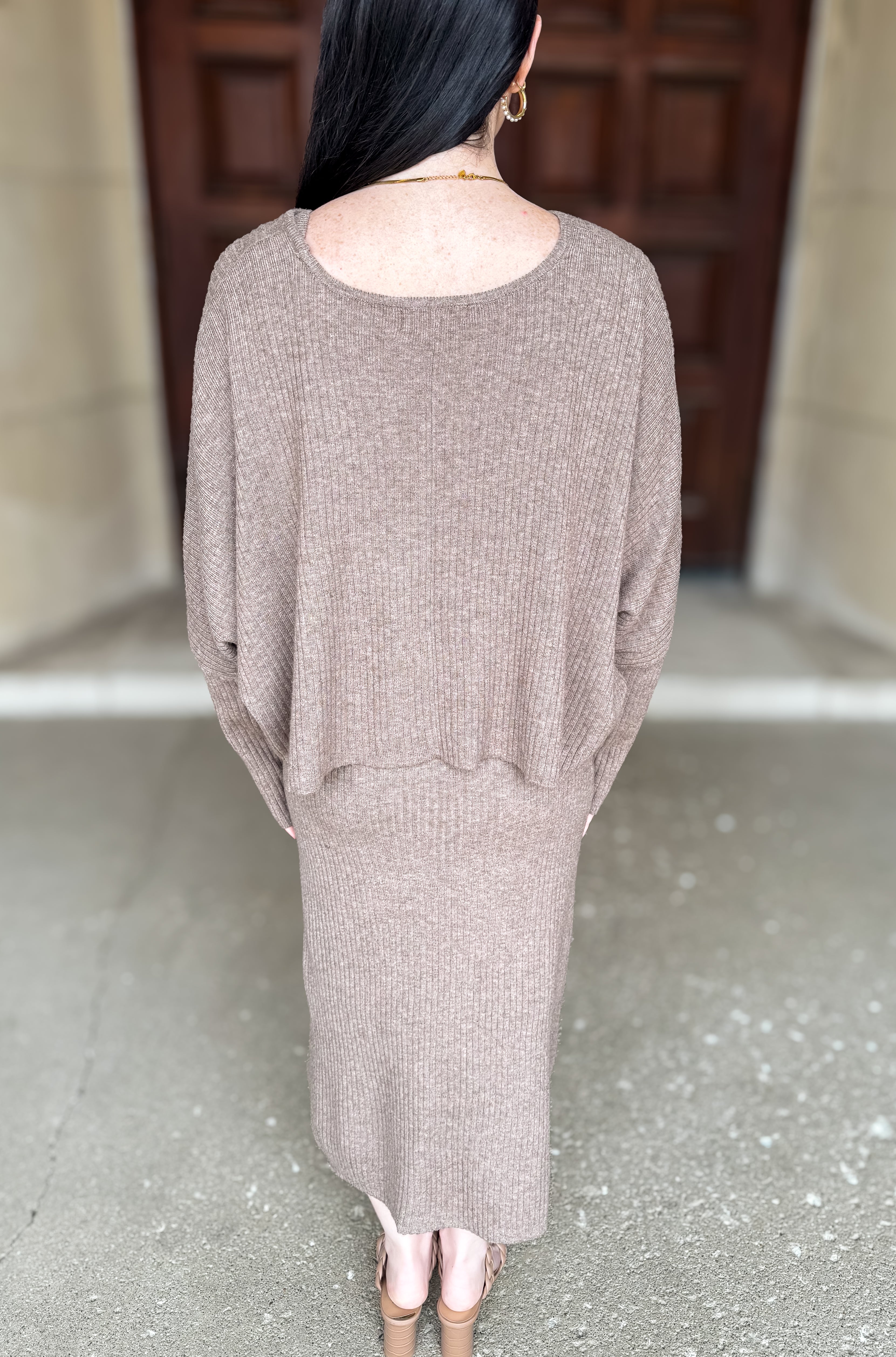 Izara Ribbed Dress Sweater Set