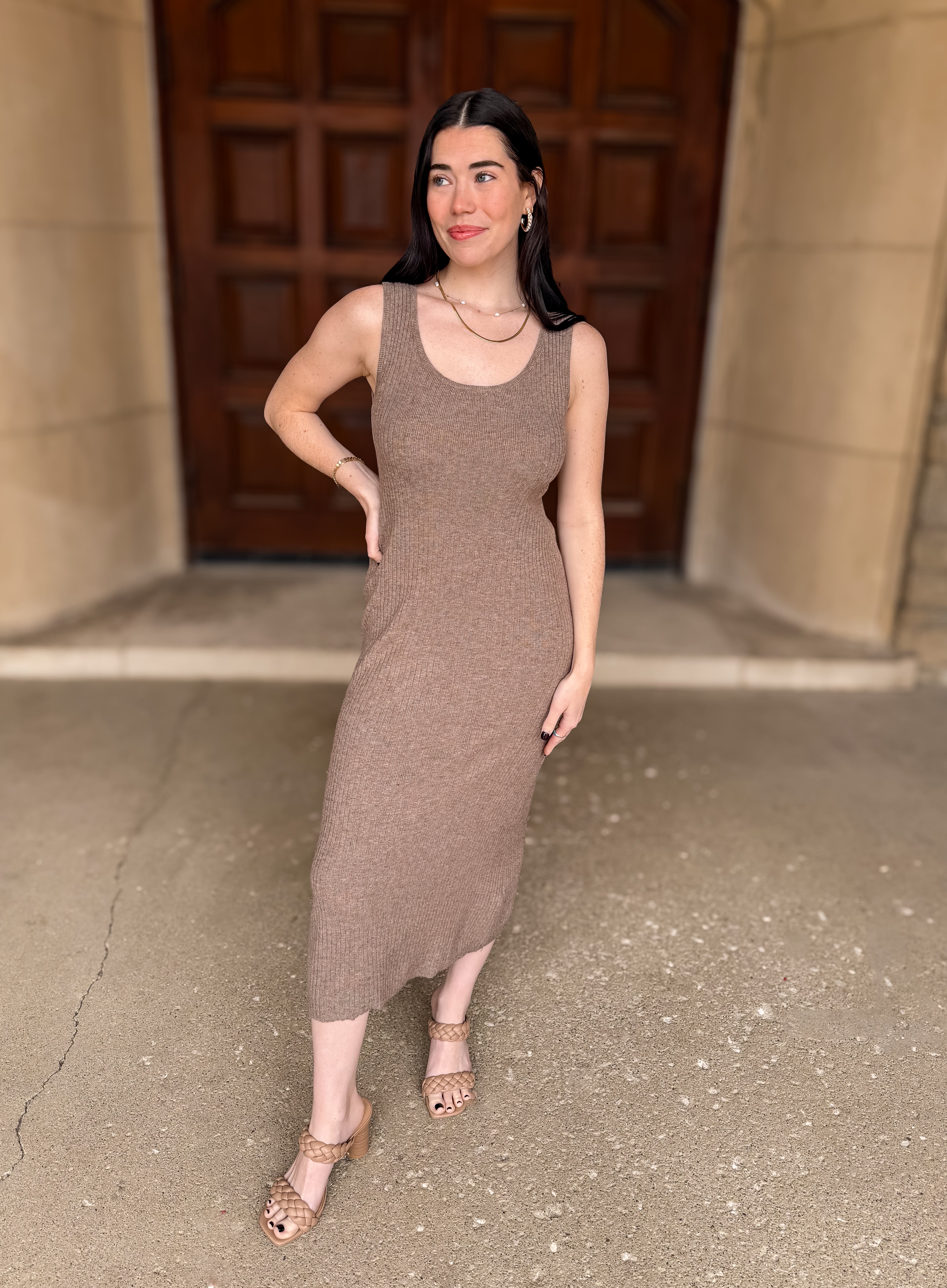 Izara Ribbed Dress Sweater Set