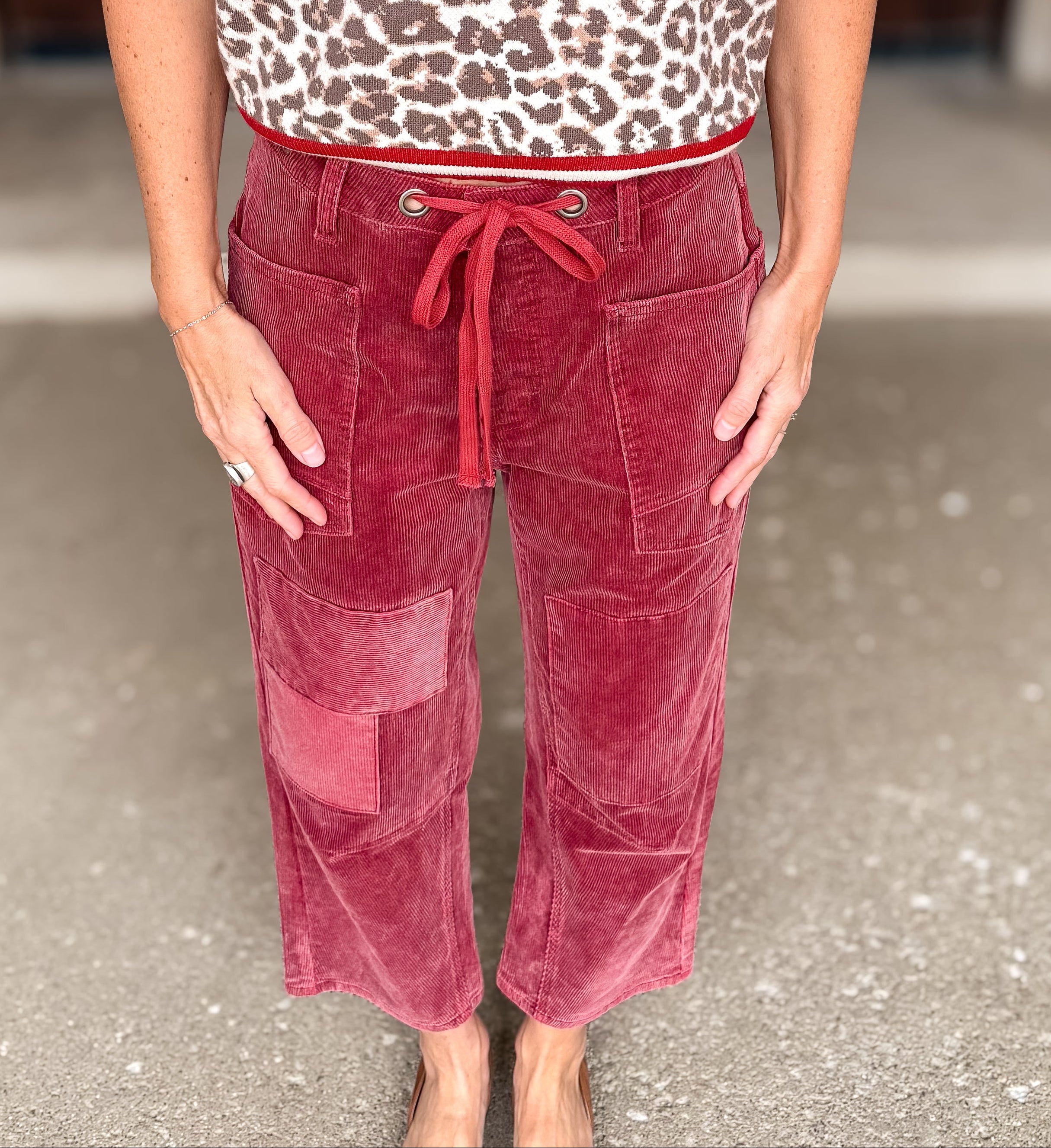 Betty Washed Corduroy Barrel Pants
