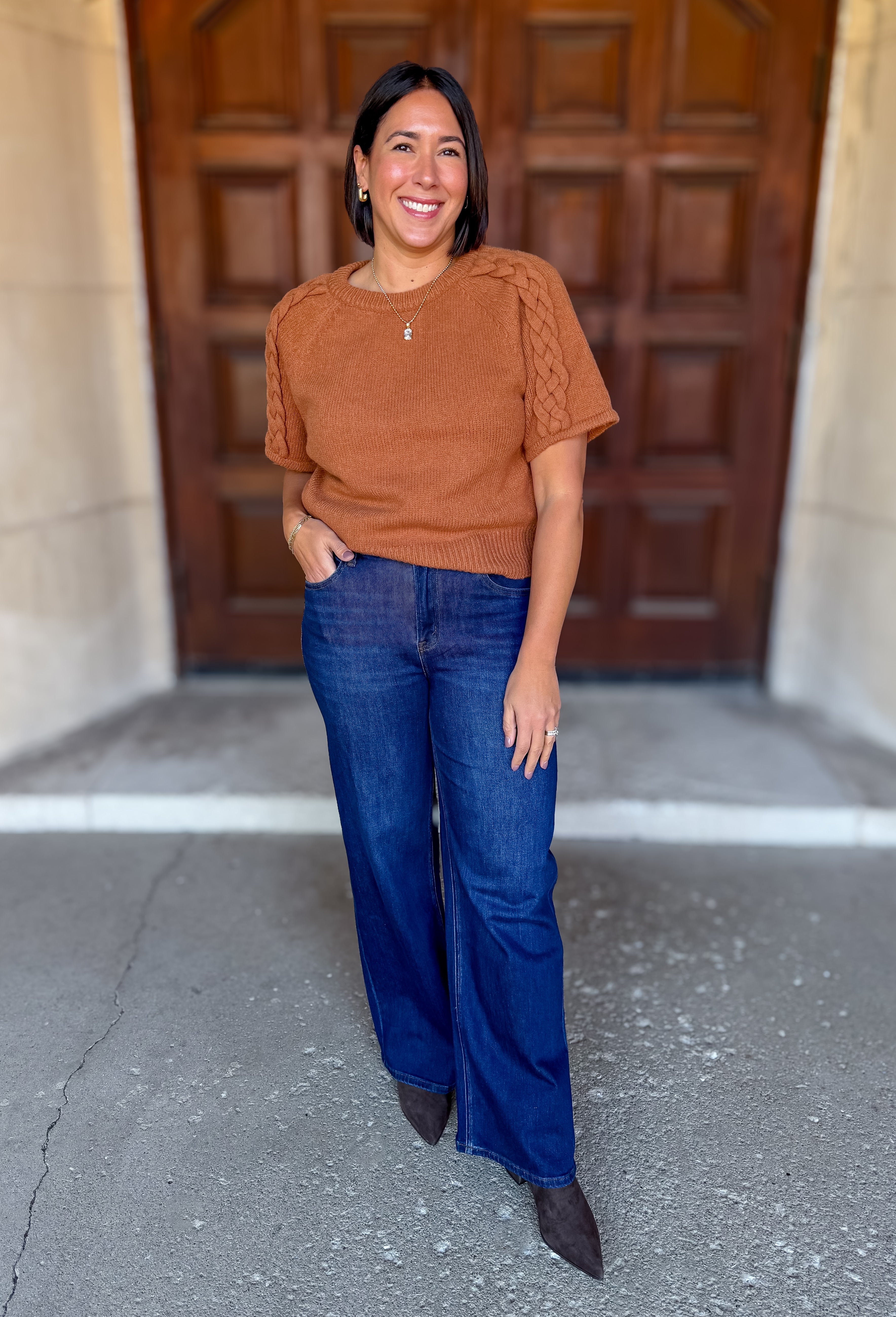 Lennox Braided Sleeve Sweater