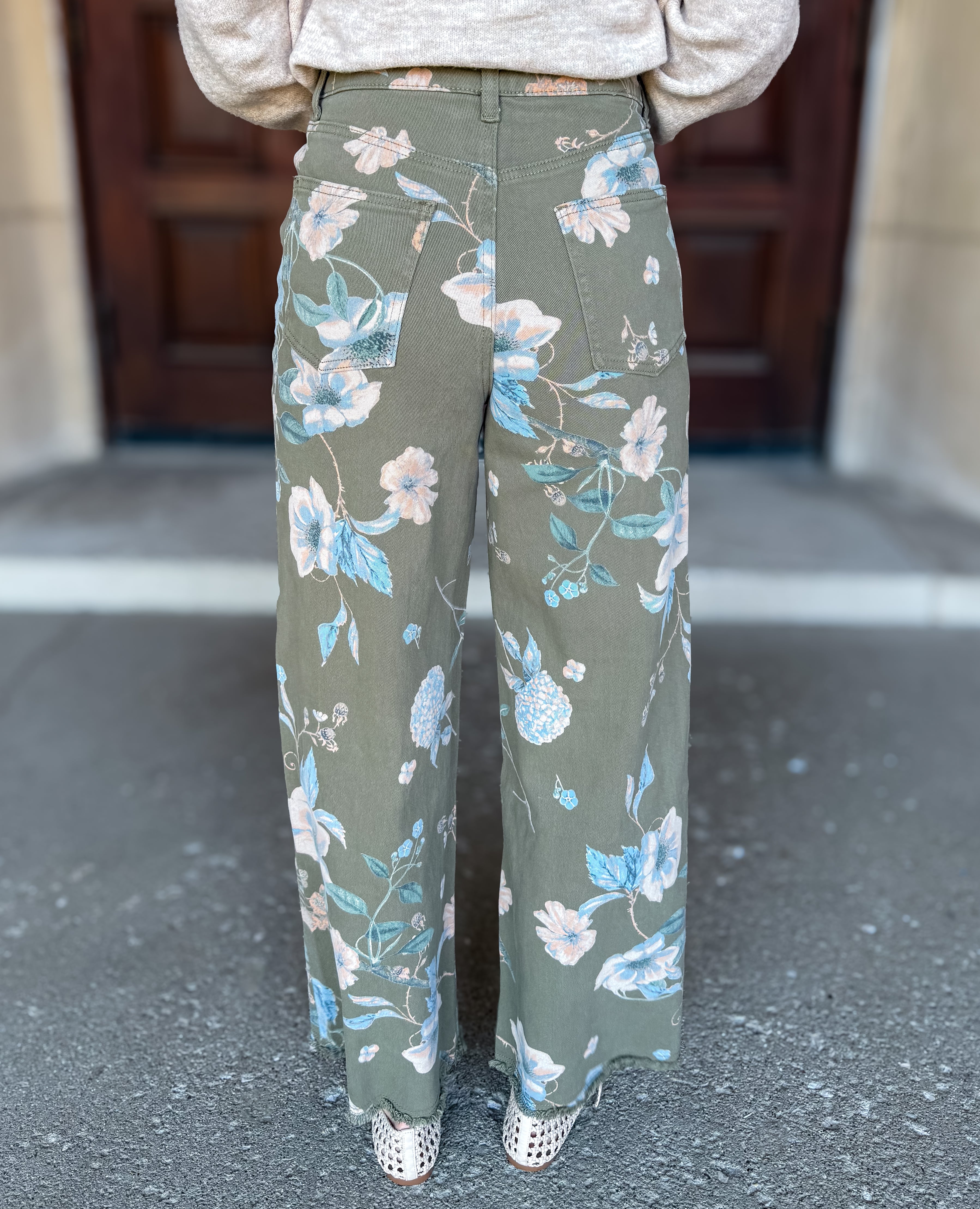 Eira Floral Print Wide Leg Jeans