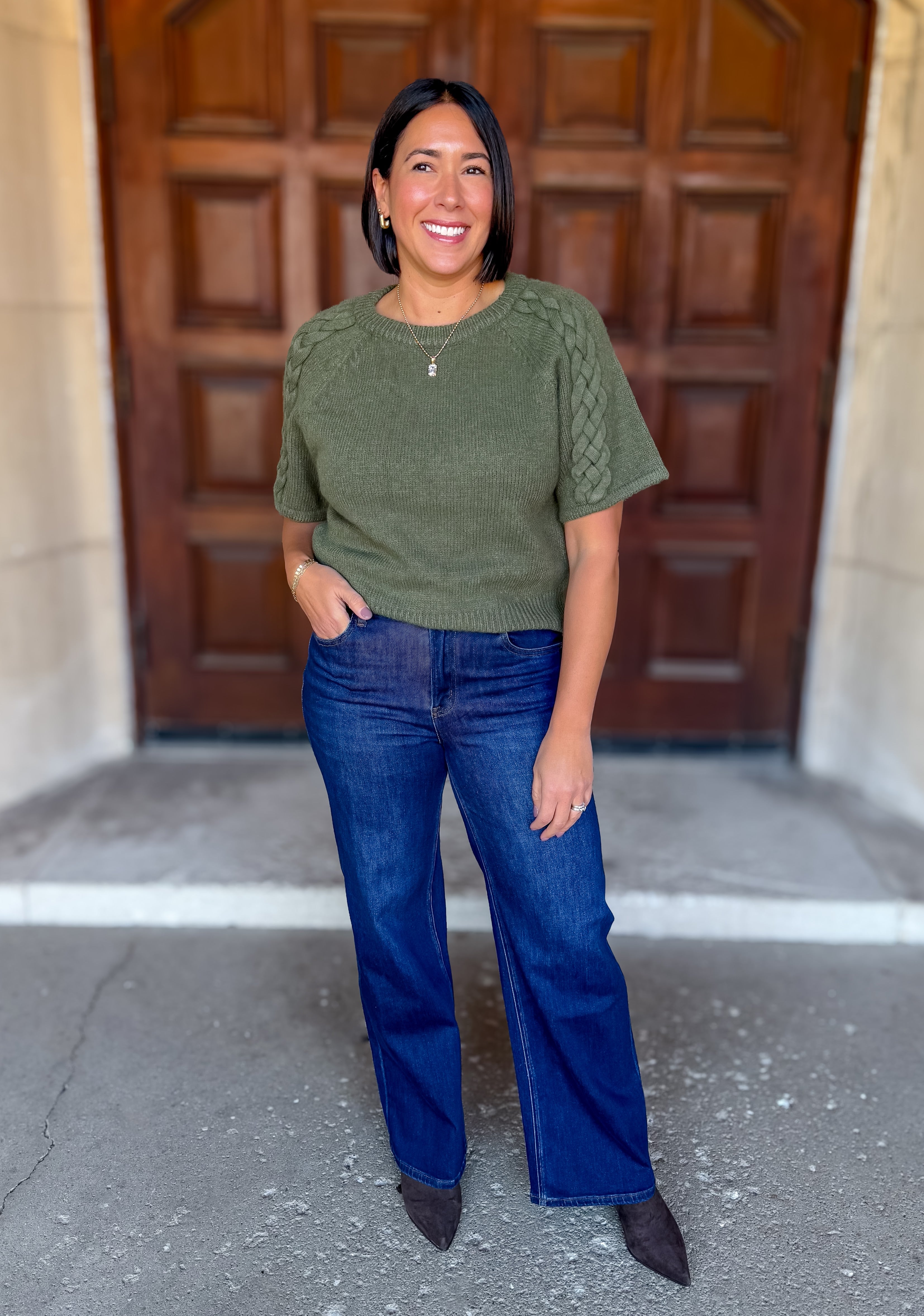 Lennox Braided Sleeve Sweater