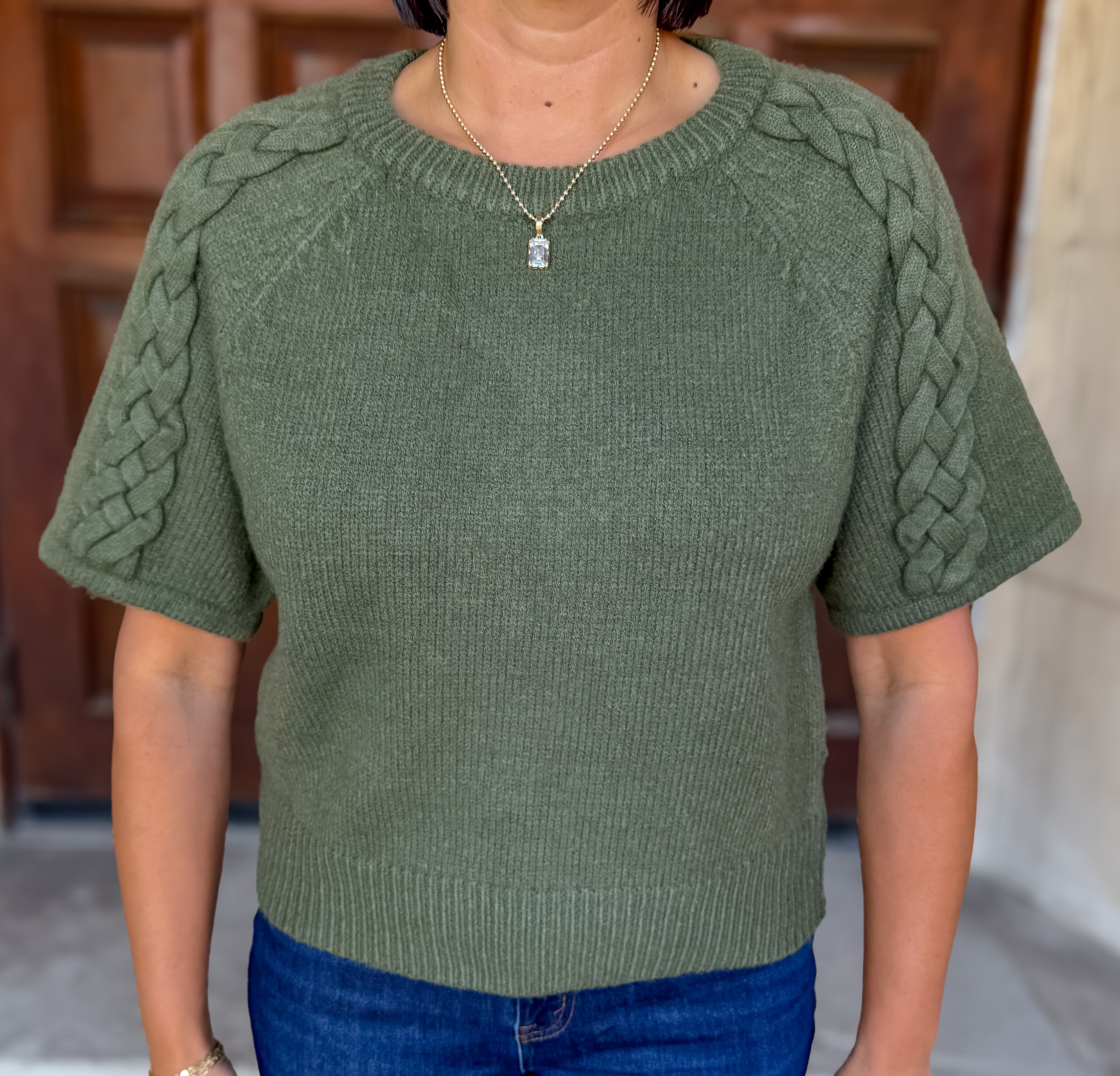 Lennox Braided Sleeve Sweater