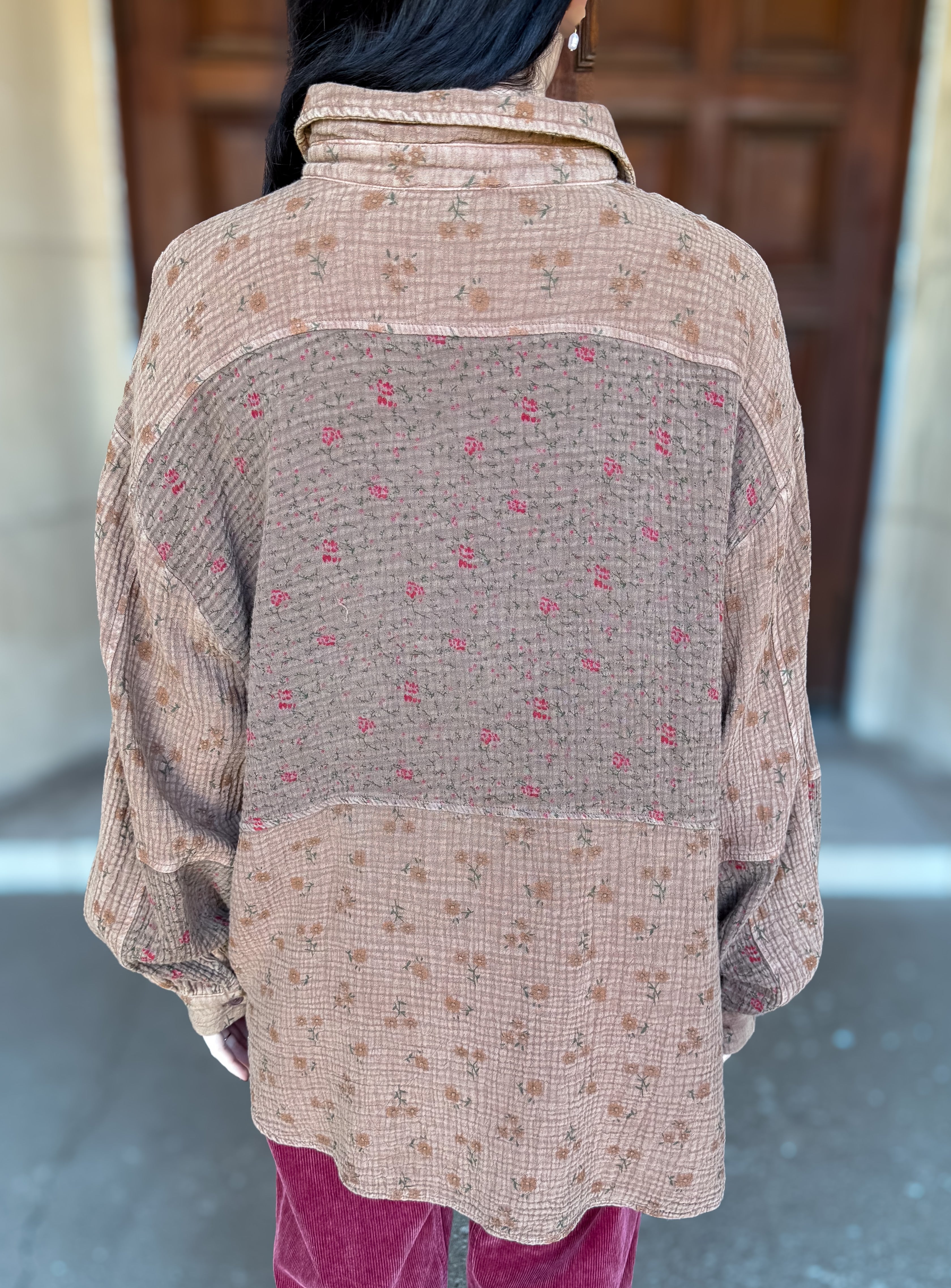 Anna Washed Floral Button Top