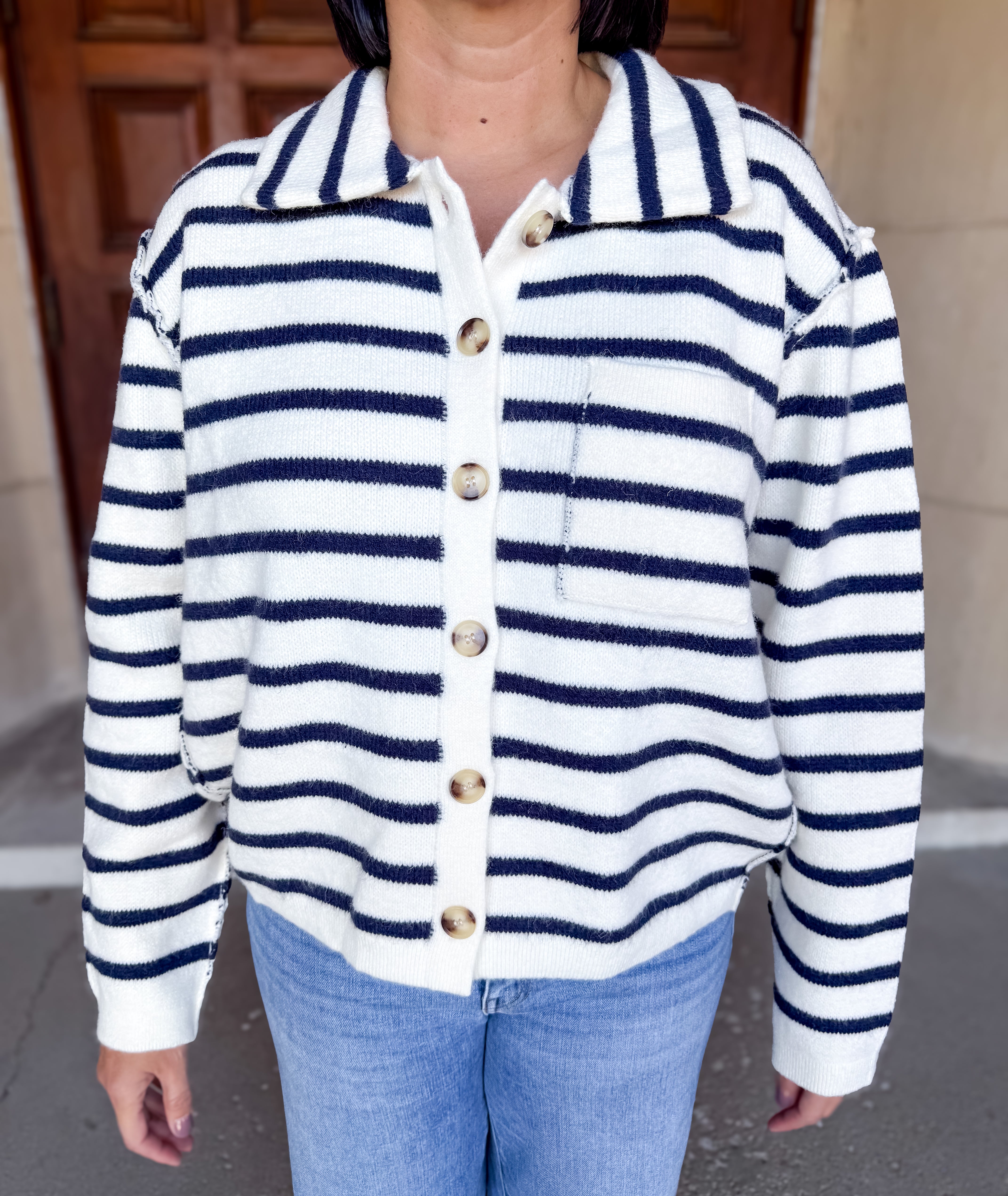 Tabby Striped Sweater Jacket