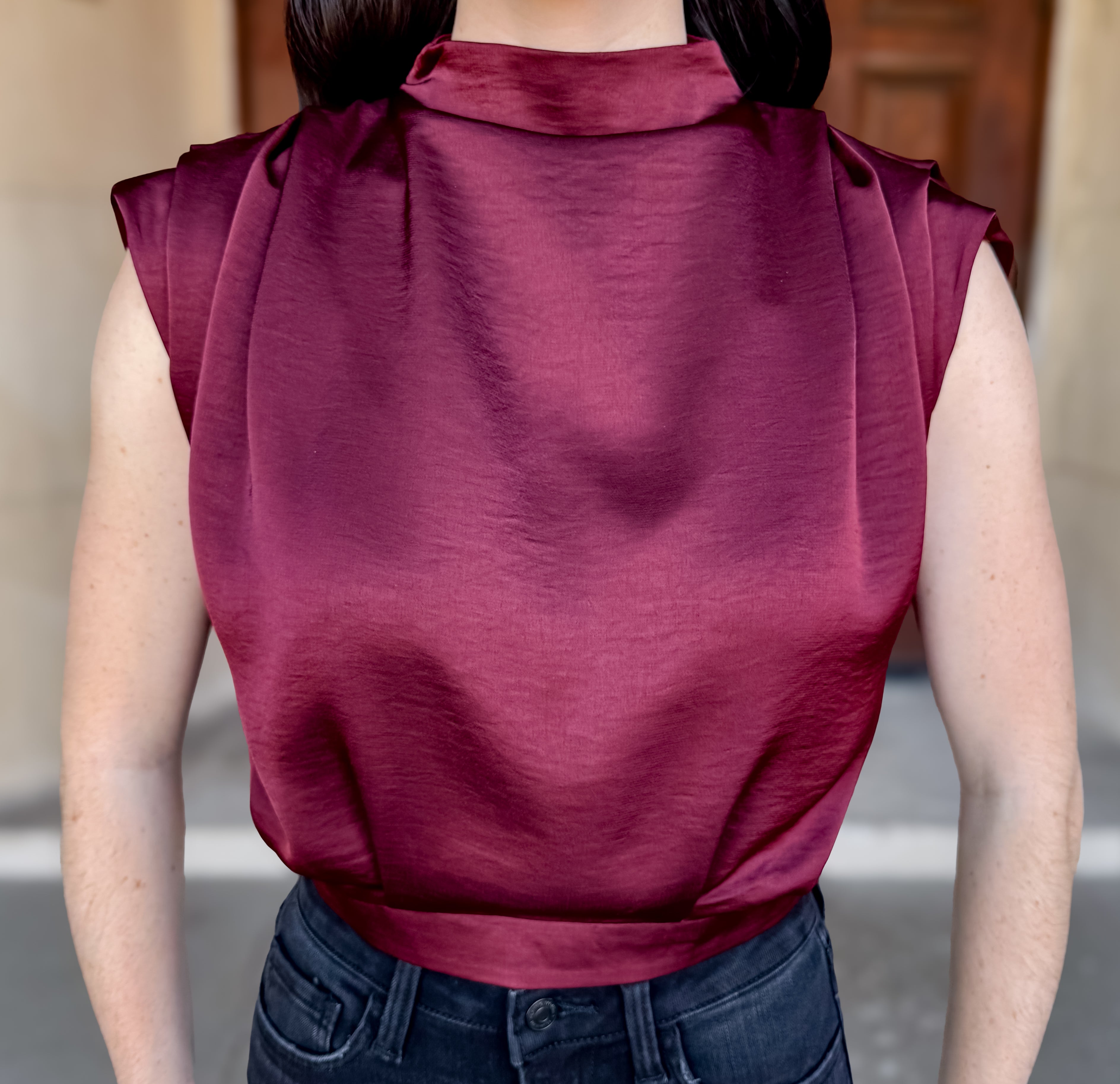 Dakota Satin Pleated Crop Top