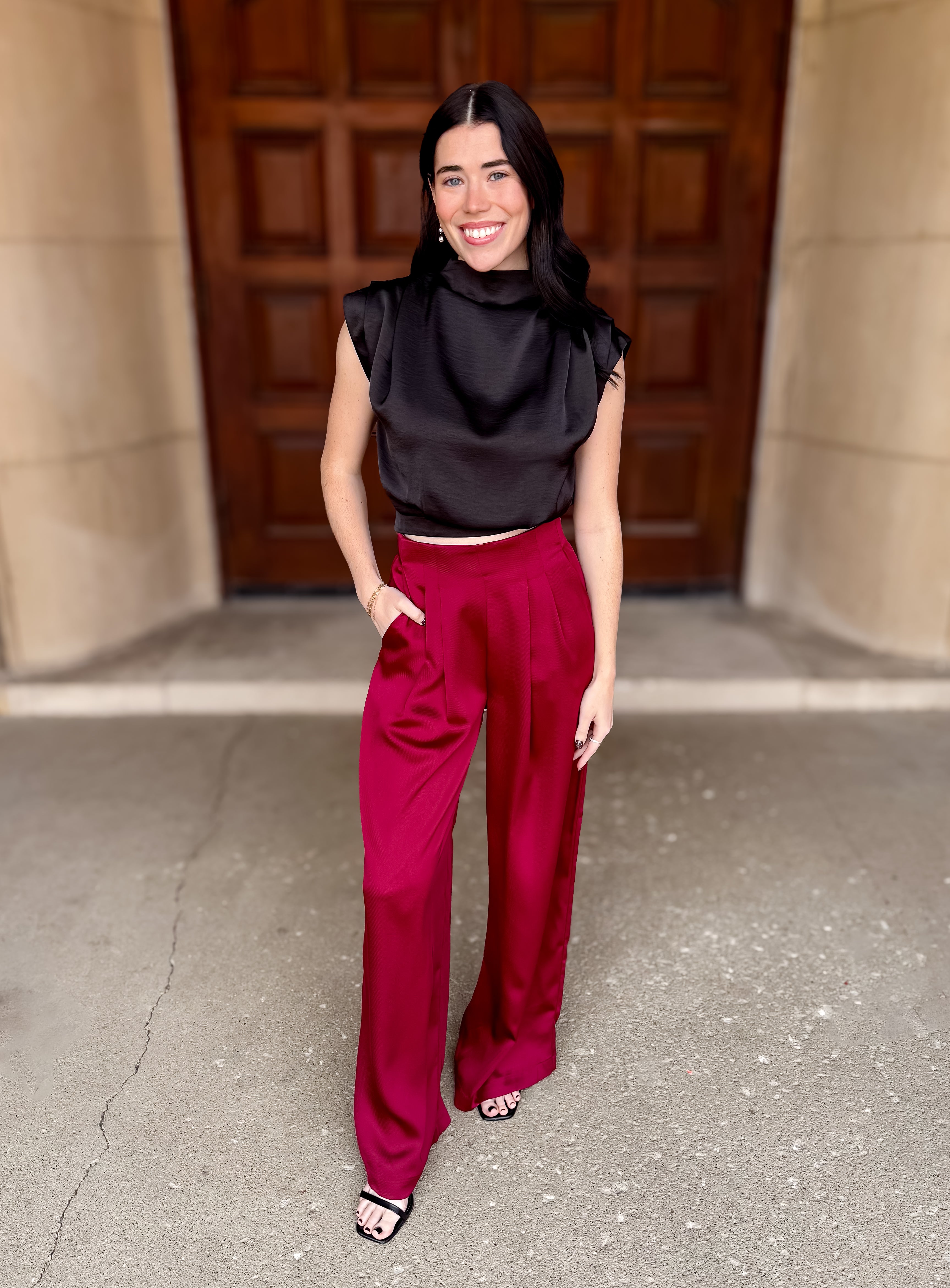 Dakota Satin Pleated Crop Top