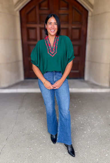 Plaid Contrast Trim
High V-Neck Band
Short Dolman Sleeve
Elastic Cuffs
Air Flow Fabric
Lightweight