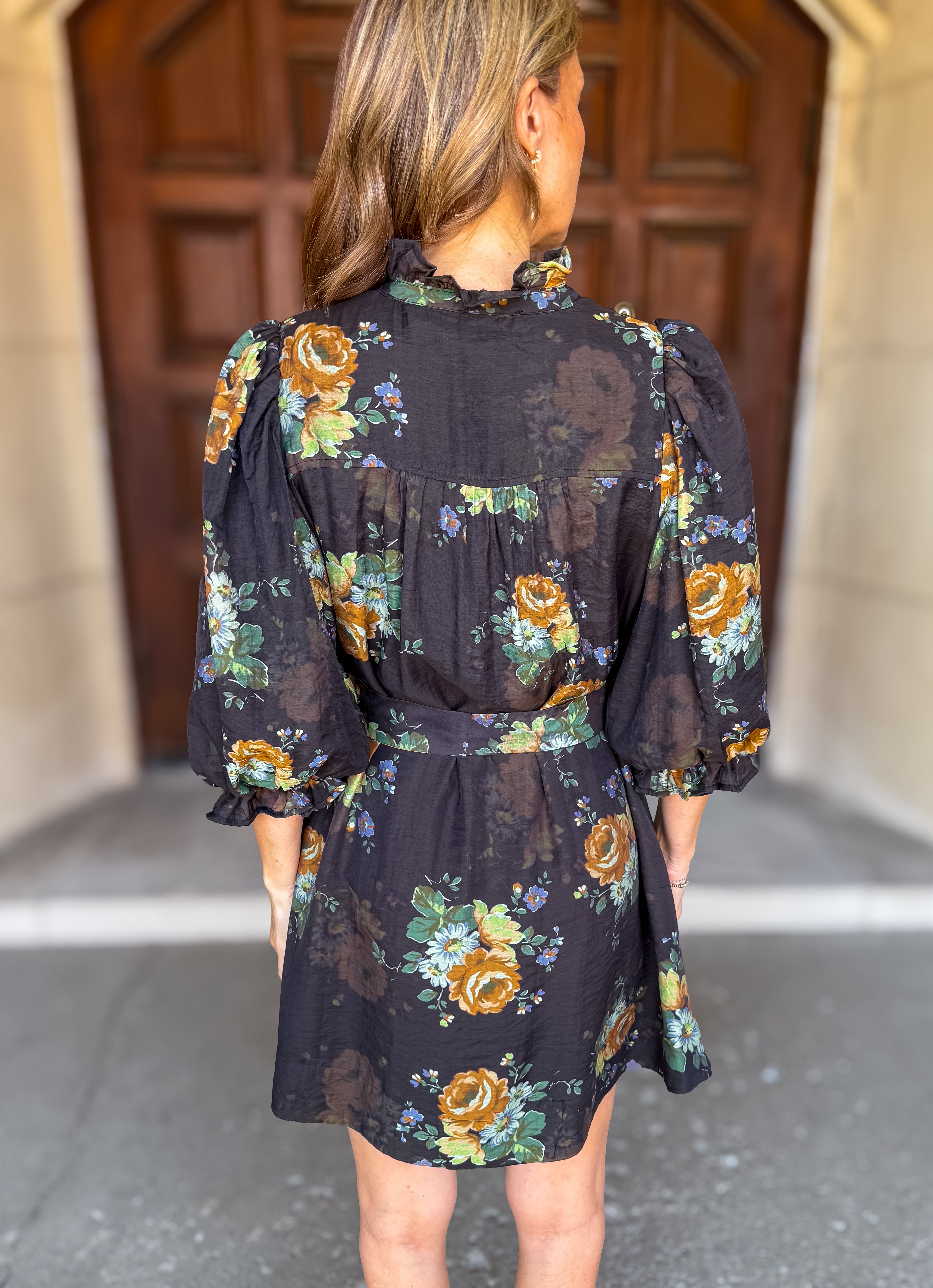 Lark Floral Button Tie Dress