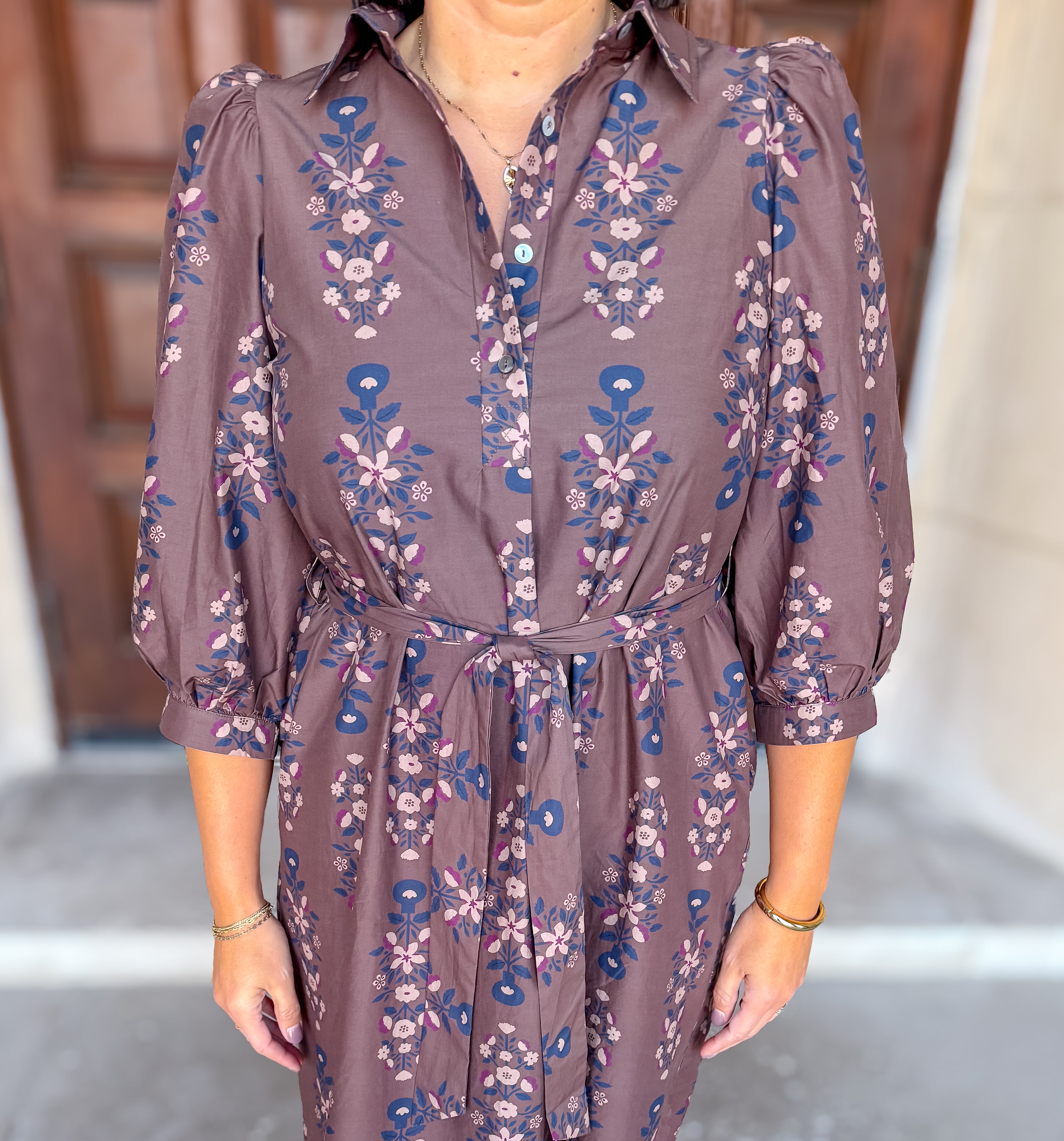 Gwyneth Floral Tie Midi Dress