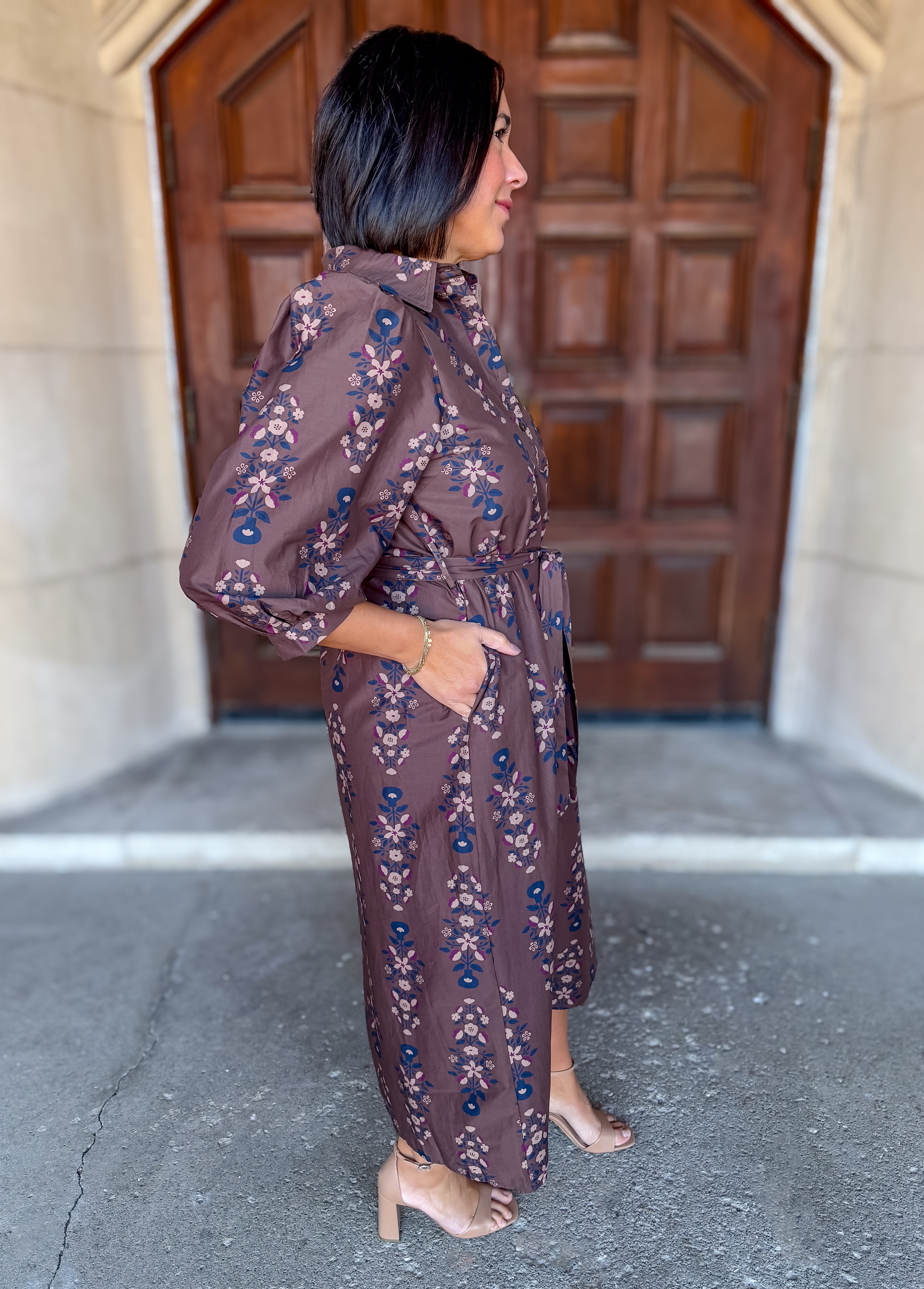 Gwyneth Floral Tie Midi Dress