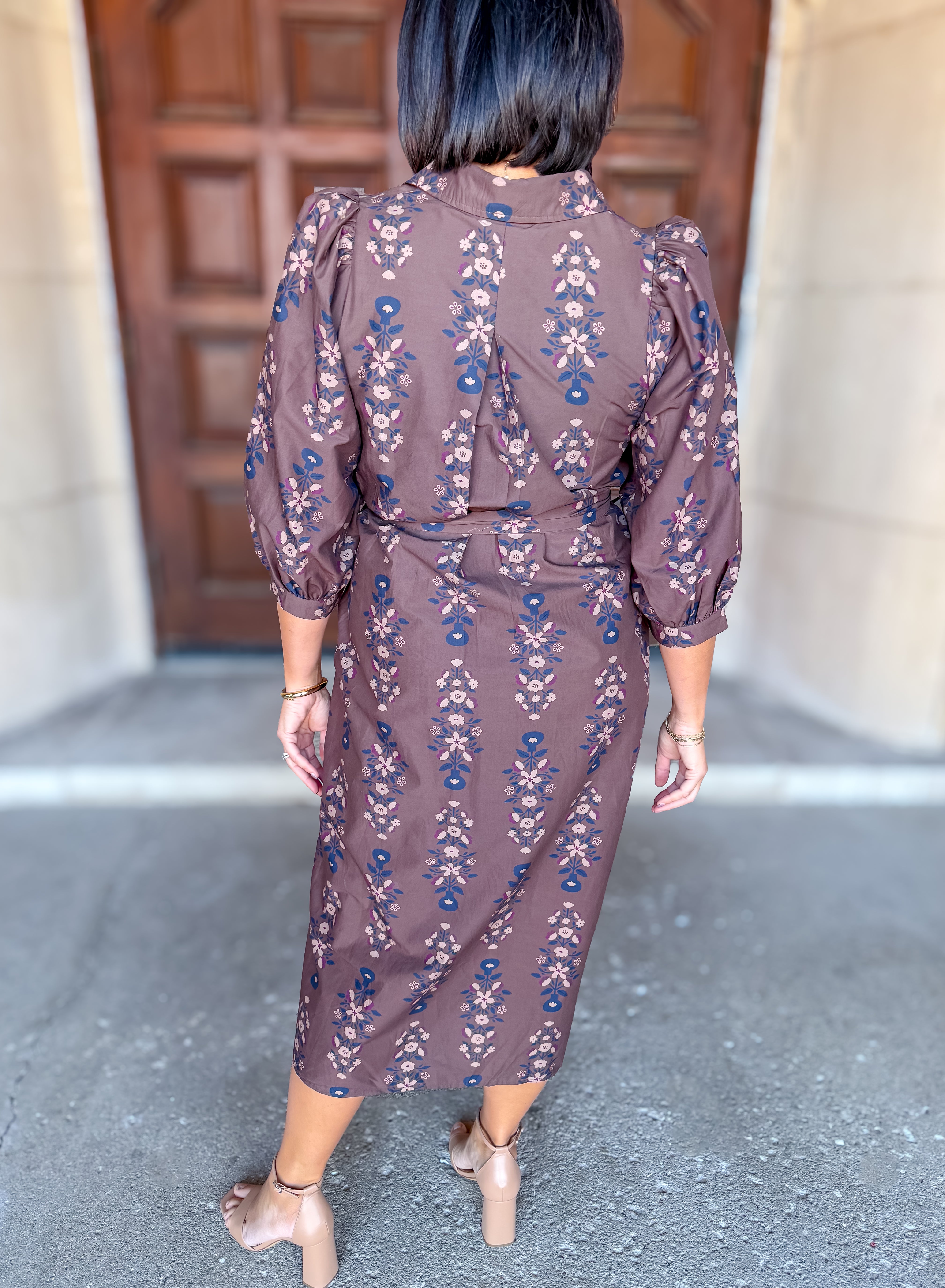 Gwyneth Floral Tie Midi Dress