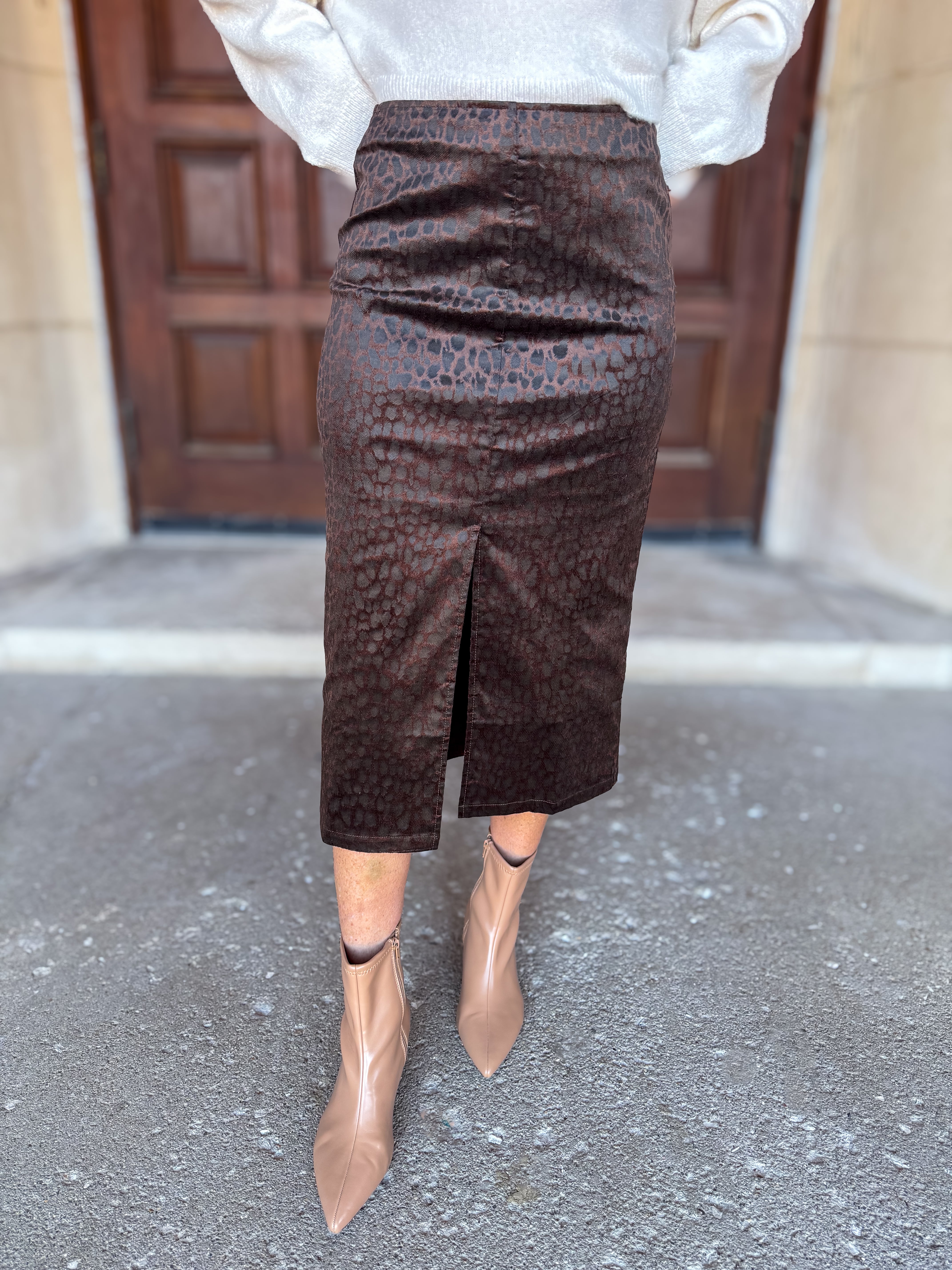 Pamela Leopard Pencil Skirt