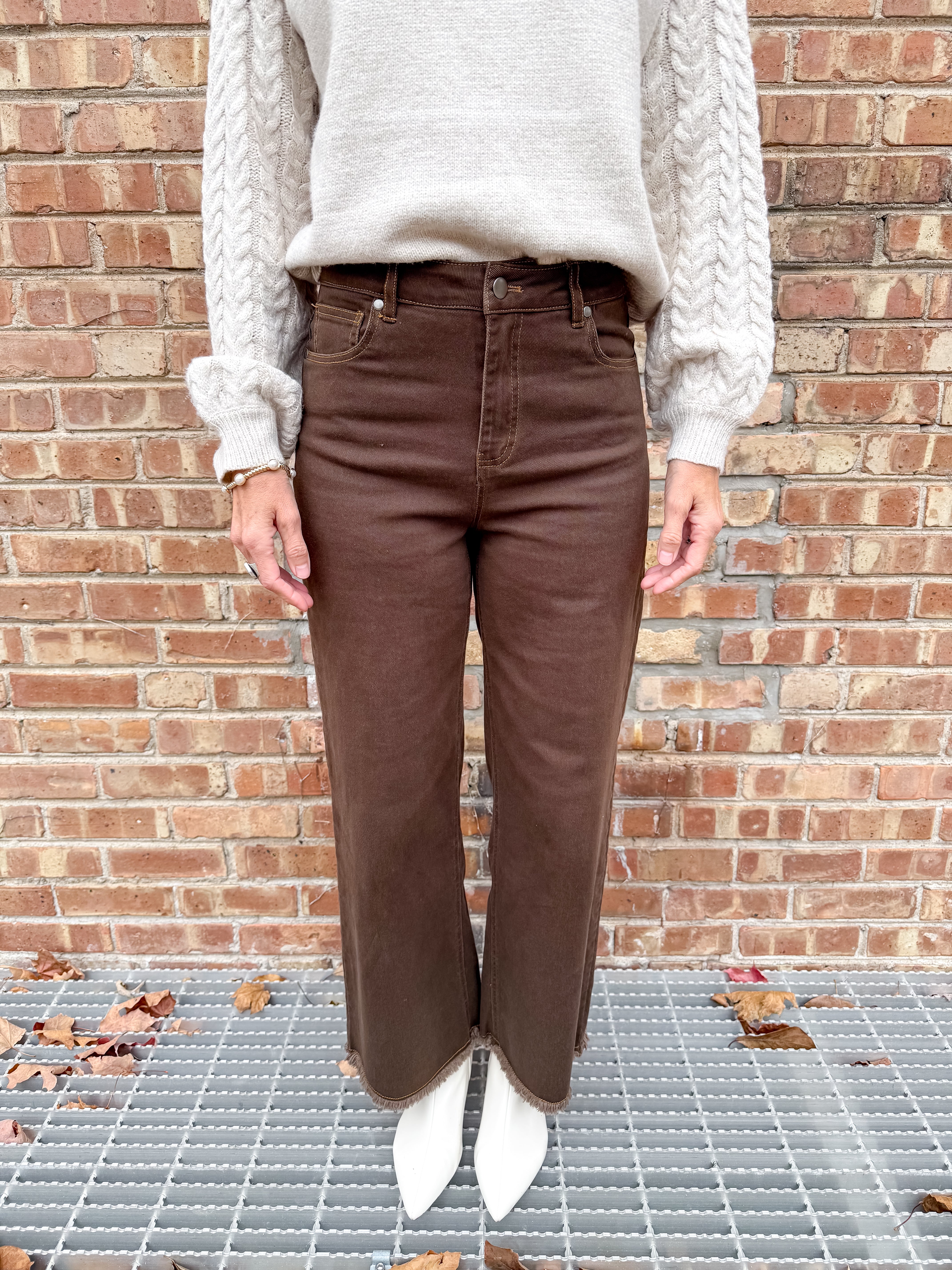 Wynn Brown Wide Leg Jeans