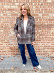 Plaid blazer
double breasted
Notch Collar
Long Sleeves
Double Breasted Button Front
Front Pockets
Lined
Brown Multi
